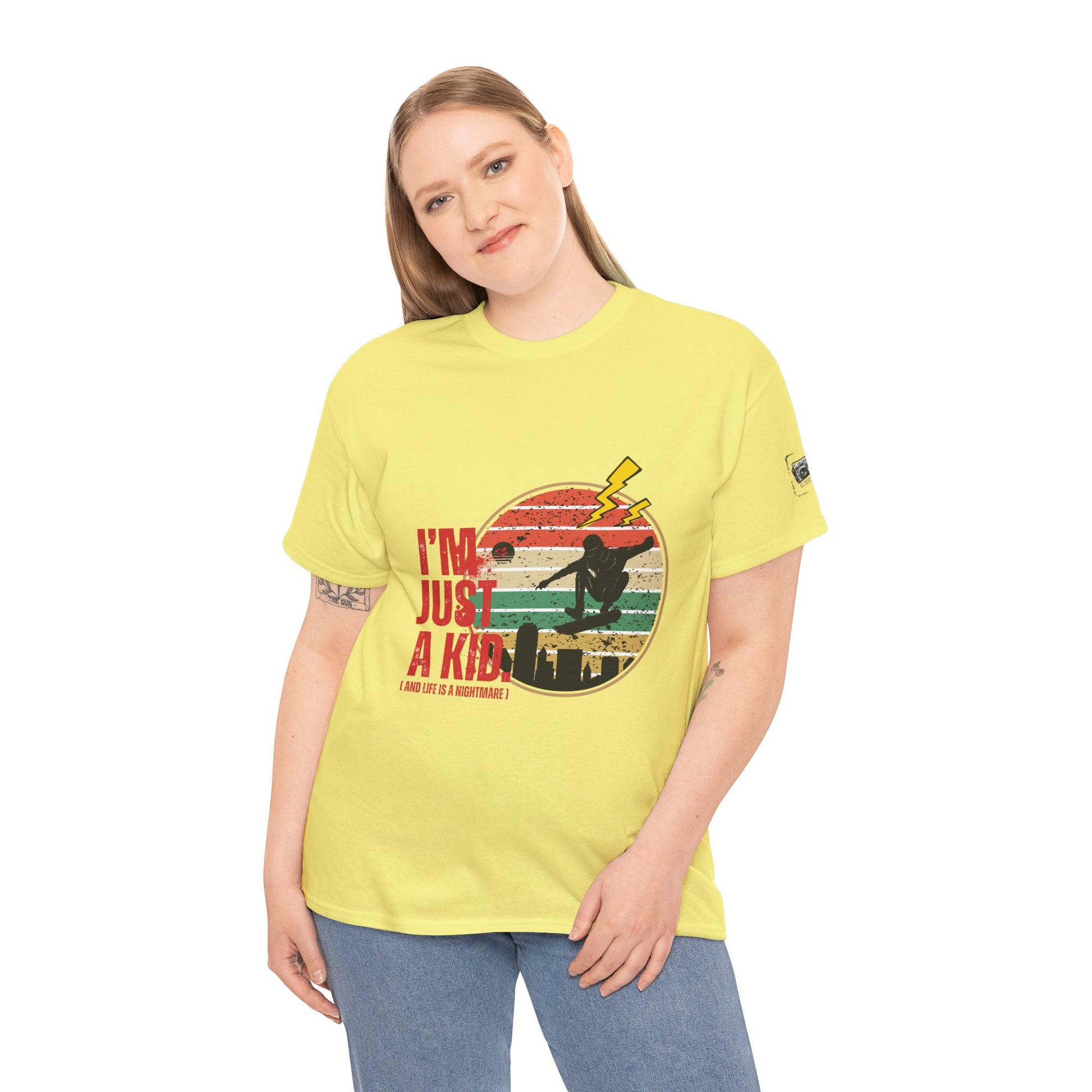 I’m Just a Kid T-Shirt – 2000s Pop Punk Graphic Tee Inspired by Simple Plan, Unisex Cotton T-Shirt, Gift for Young Explorers, Playful Design for All Ages - Mixtape Hearts