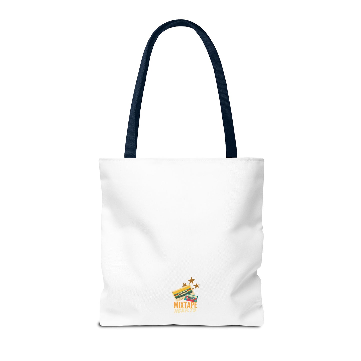 Raised on Boybands & Burnt CDs Tote Bag – Nostalgic Music Tote, Cute Tote, Gift for Fangirls, Fan Merchandise, Artsy Bag, AOP Design - Mixtape Hearts