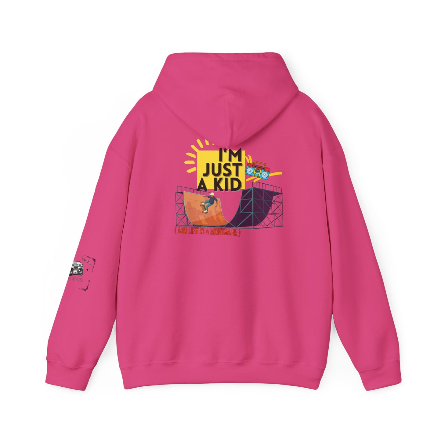 "I’m Just a Kid" Oversized Pop Punk Hoodie - Unisex Heavy Blend™ | Fun Graphic Sweatshirt, Youth Streetwear, Gifts for Boys & Girls, Birthday, Everyday Wear - Mixtape Hearts