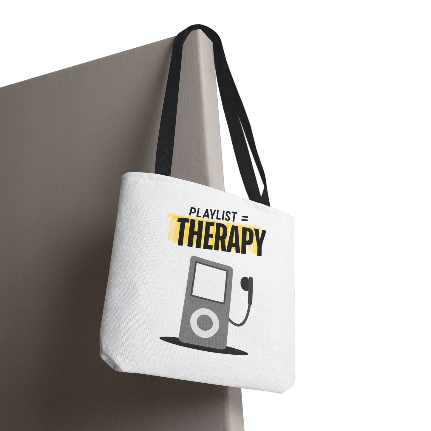Playlist = Therapy Tote Bag – Nostalgic Music Tote, Cute Tote, Gift for Fangirls, Fan Merchandise, Artsy Bag, AOP Design - Mixtape Hearts