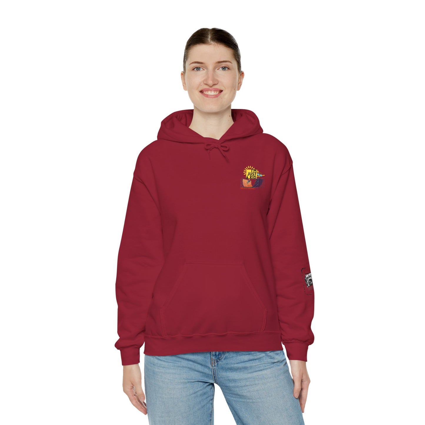 "I’m Just a Kid" Oversized Pop Punk Hoodie - Unisex Heavy Blend™ | Fun Graphic Sweatshirt, Youth Streetwear, Gifts for Boys & Girls, Birthday, Everyday Wear - Mixtape Hearts