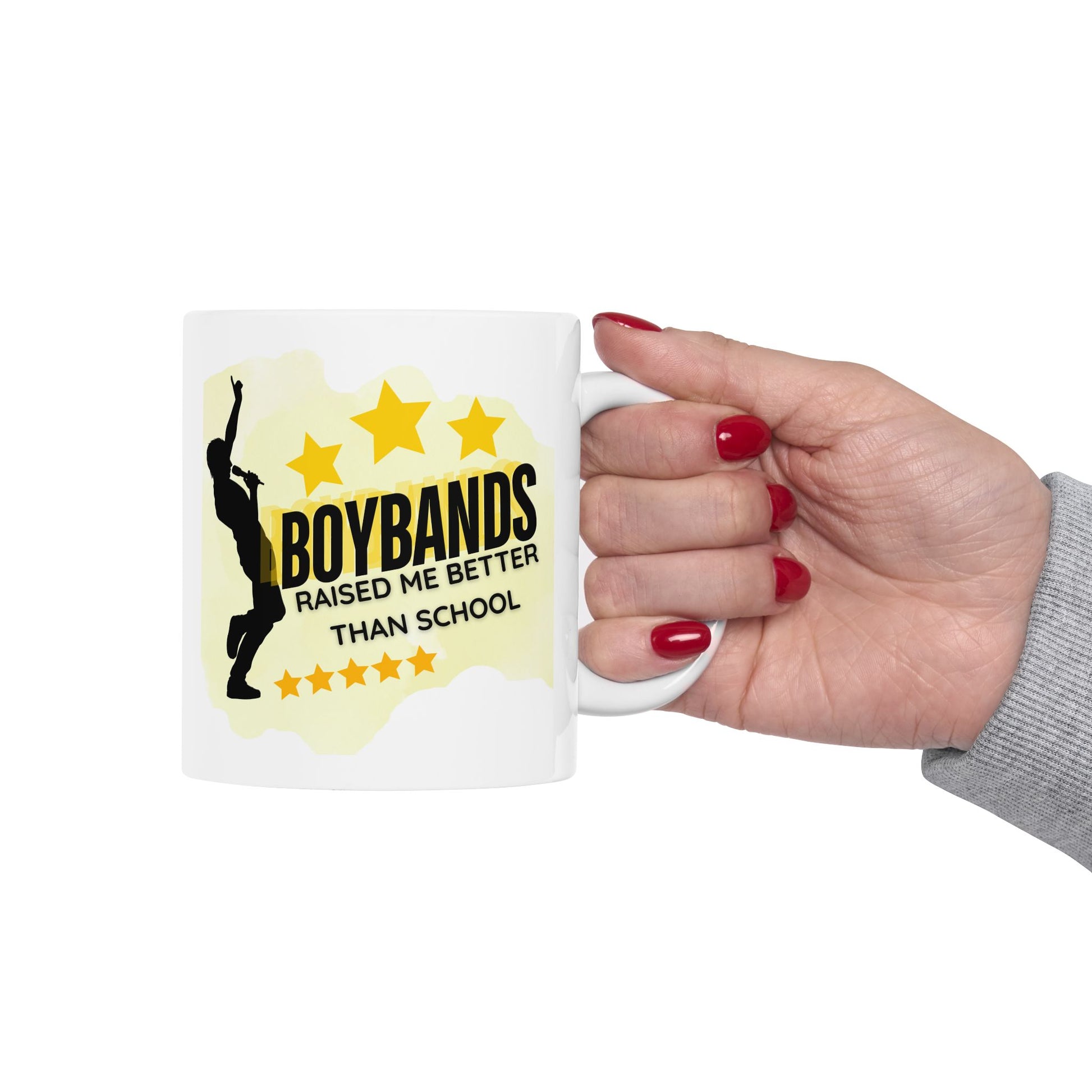 Boybands Raised Me Better Than School – Nostalgic Coffee Mug– Nostalgic Boyband Mug - Unique Gift for Music Lovers, Coffee Cup, Tea Mug, Personalized Gift, Musician's Essential - Mixtape Hearts