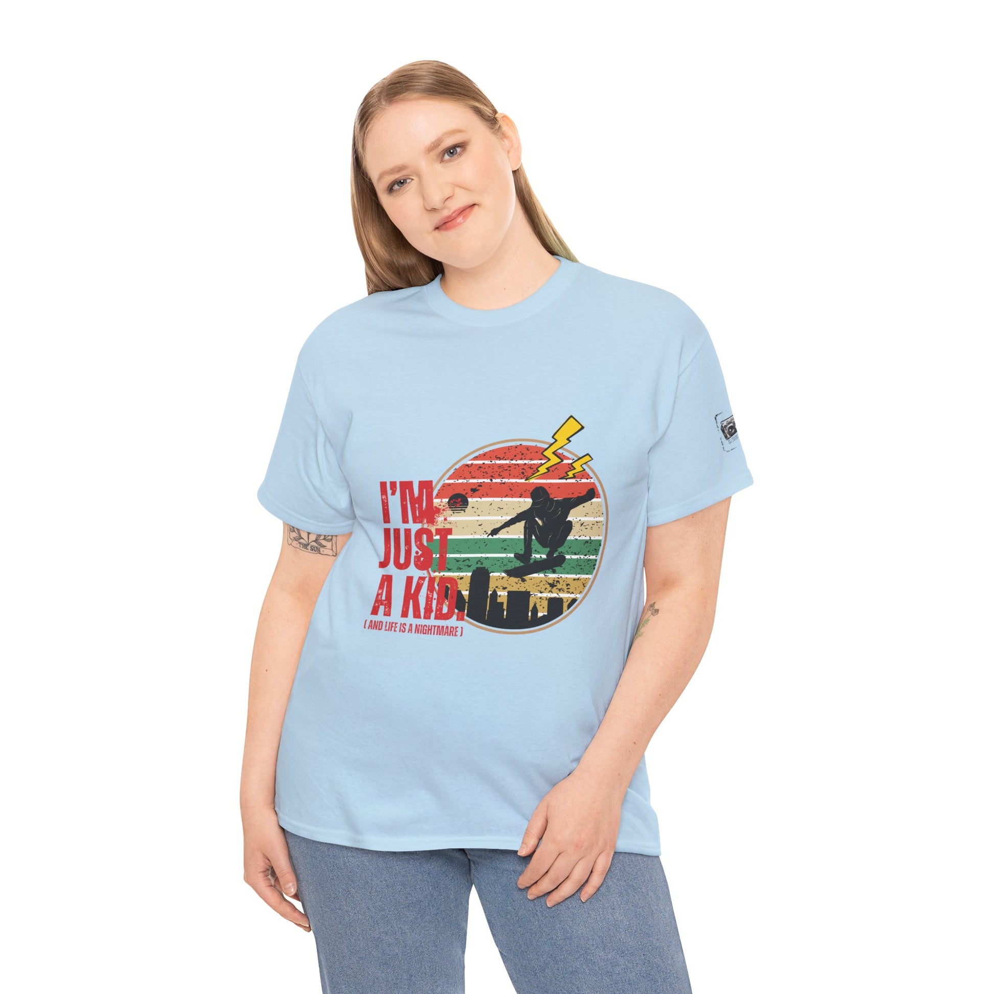 I’m Just a Kid T-Shirt – 2000s Pop Punk Graphic Tee Inspired by Simple Plan, Unisex Cotton T-Shirt, Gift for Young Explorers, Playful Design for All Ages - Mixtape Hearts