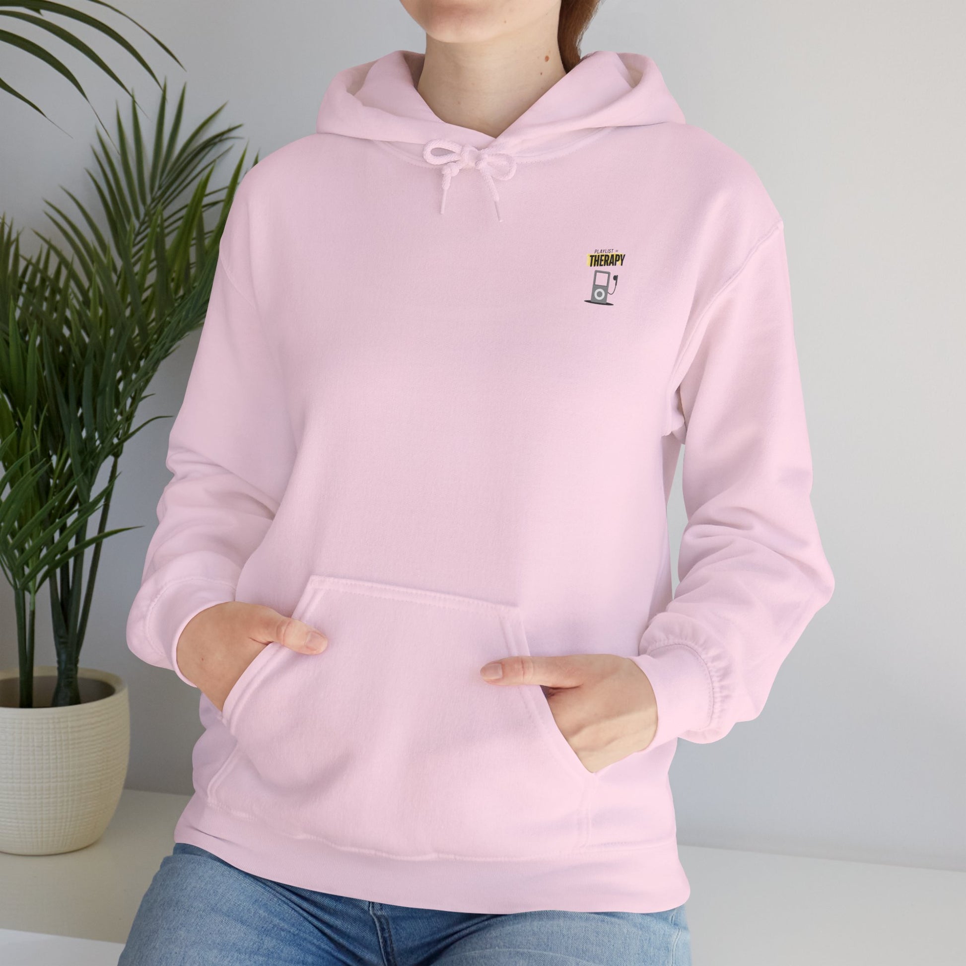Playlist = Therapy – Cozy Hoodie – Cozy Throwback Hoodie – Cozy Retro Hoodie – Stylish Streetwear, Cozy Layering Piece, Unique Graphic Hoodie - Mixtape Hearts