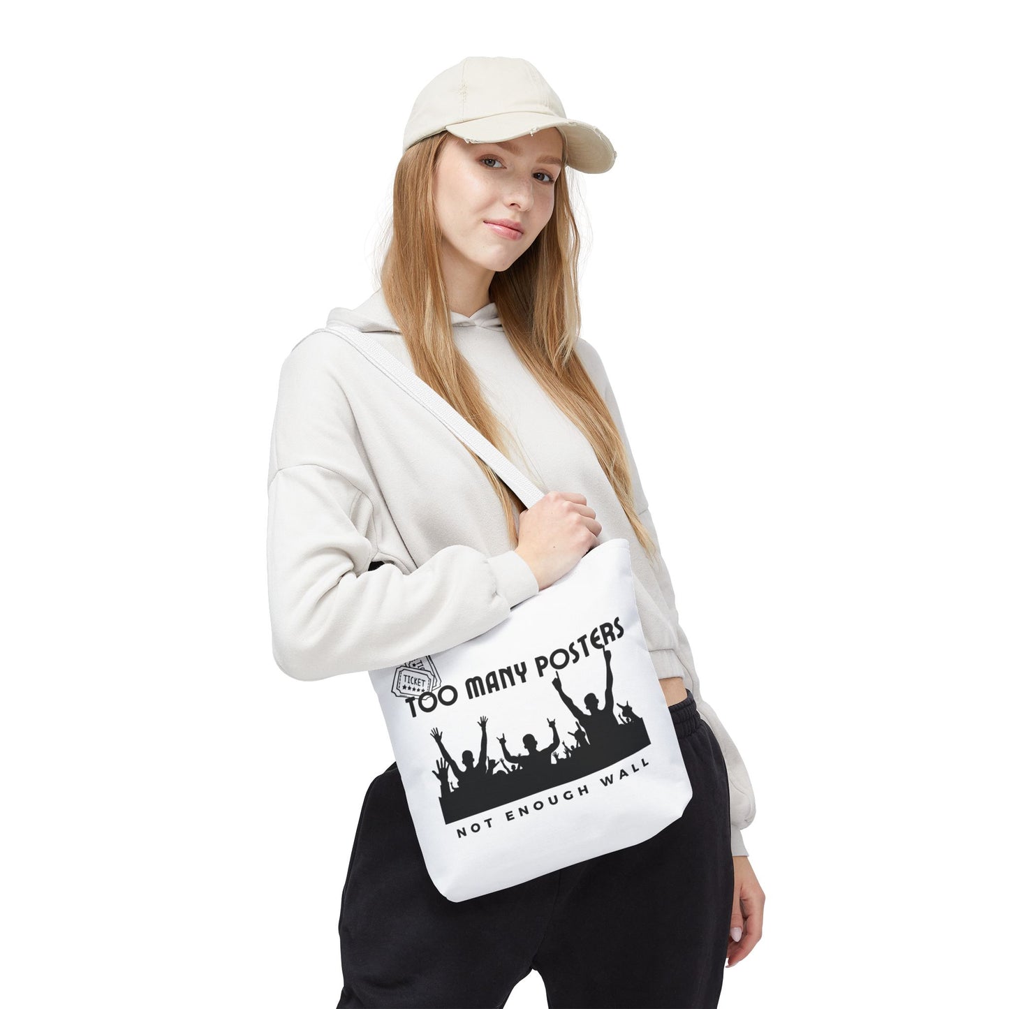 Too Many Posters, Not Enough Wall – Fangirl Era Tote Bag - AOP, Fun and Stylish, Perfect for Music Lovers, Gift for Friends, Everyday Use, Beach Bag, Eco-Friendly - Mixtape Hearts