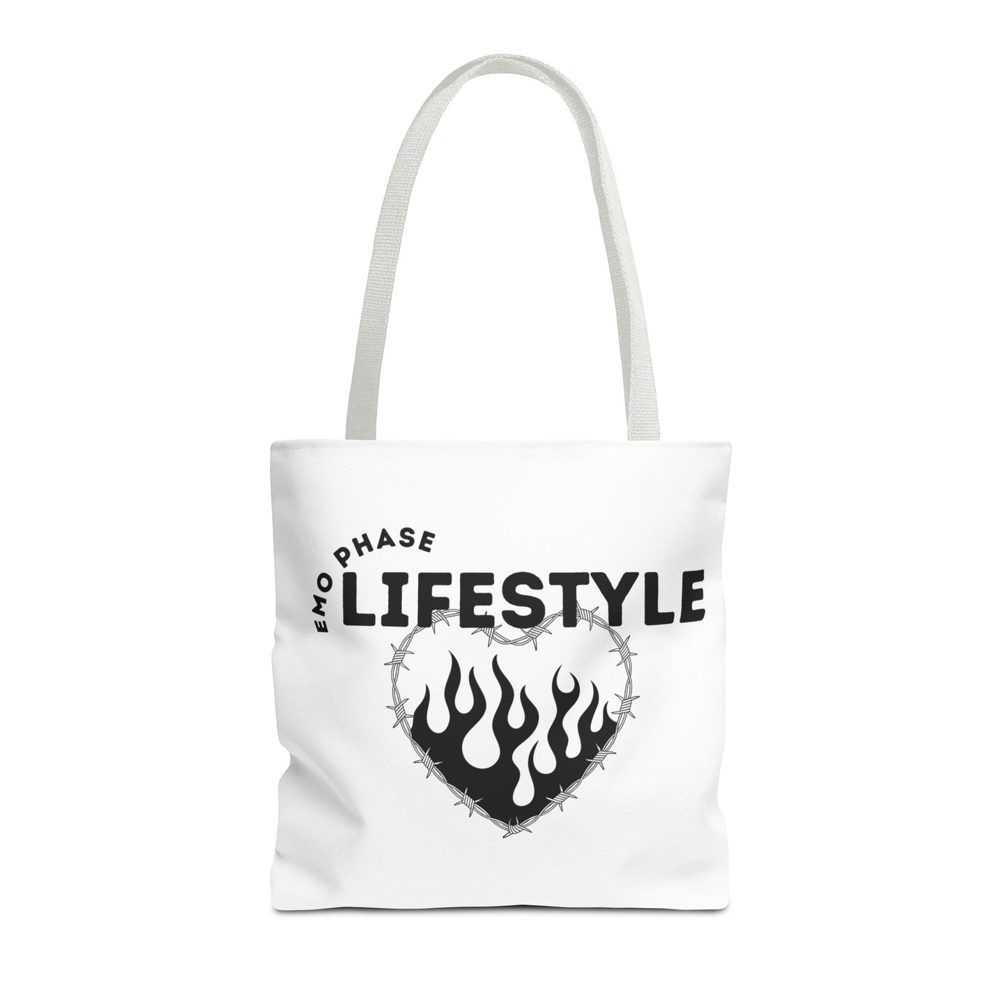 Emo Phase Lifestyle – Emotional Era Tote Bag - AOP, Fun and Stylish, Perfect for Music Lovers, Gift for Friends, Everyday Use, Beach Bag, Eco-Friendly - Mixtape Hearts