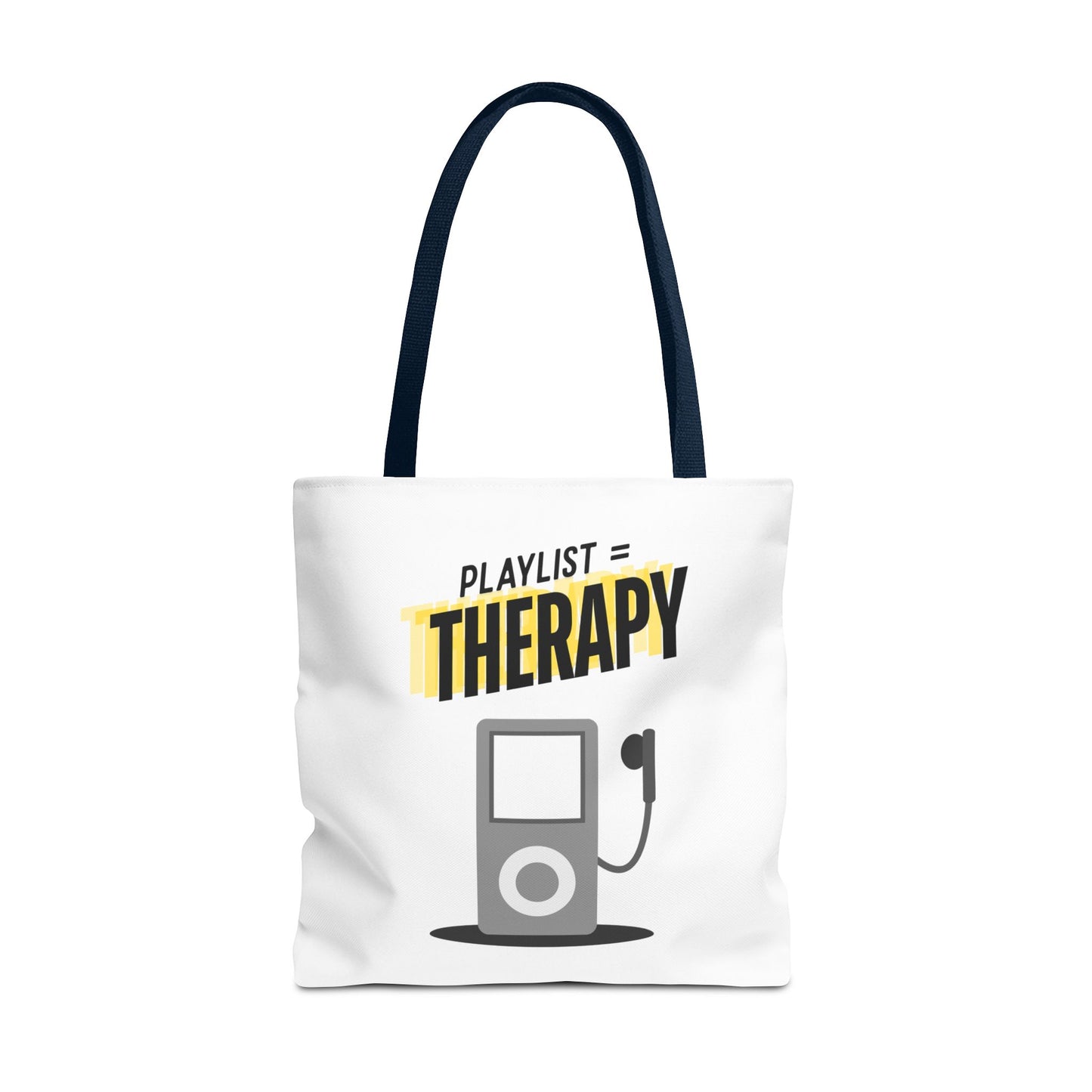 Playlist = Therapy Tote Bag – Nostalgic Music Tote, Cute Tote, Gift for Fangirls, Fan Merchandise, Artsy Bag, AOP Design - Mixtape Hearts