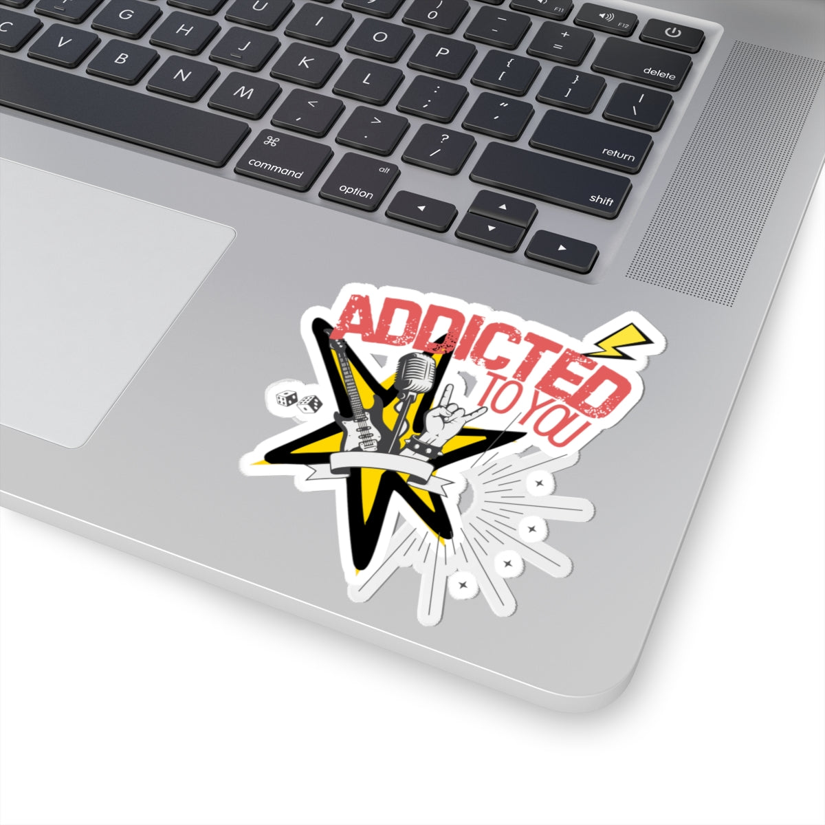"Addicted to You" Pop Punk Kiss-Cut Sticker - Nostalgic Vibes for Fun Decor, Perfect for Kids, Teens, and Parents, Great for Birthdays, Parties, or School! - Mixtape Hearts