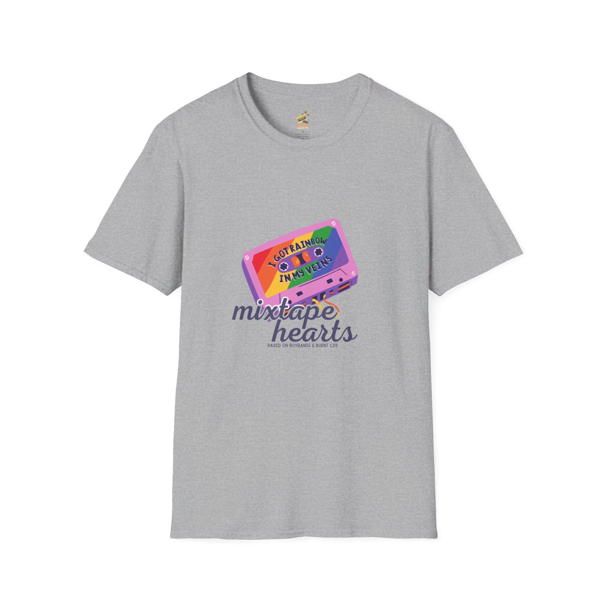Raised on Boybands & Burnt CDs – Unisex T-Shirt– 90s Nostalgia Unisex Tee| Gift for Walkman Fans, Vintage Style Tee, Casual Wear, Concert Outfit, Unisex Apparel - Mixtape Hearts