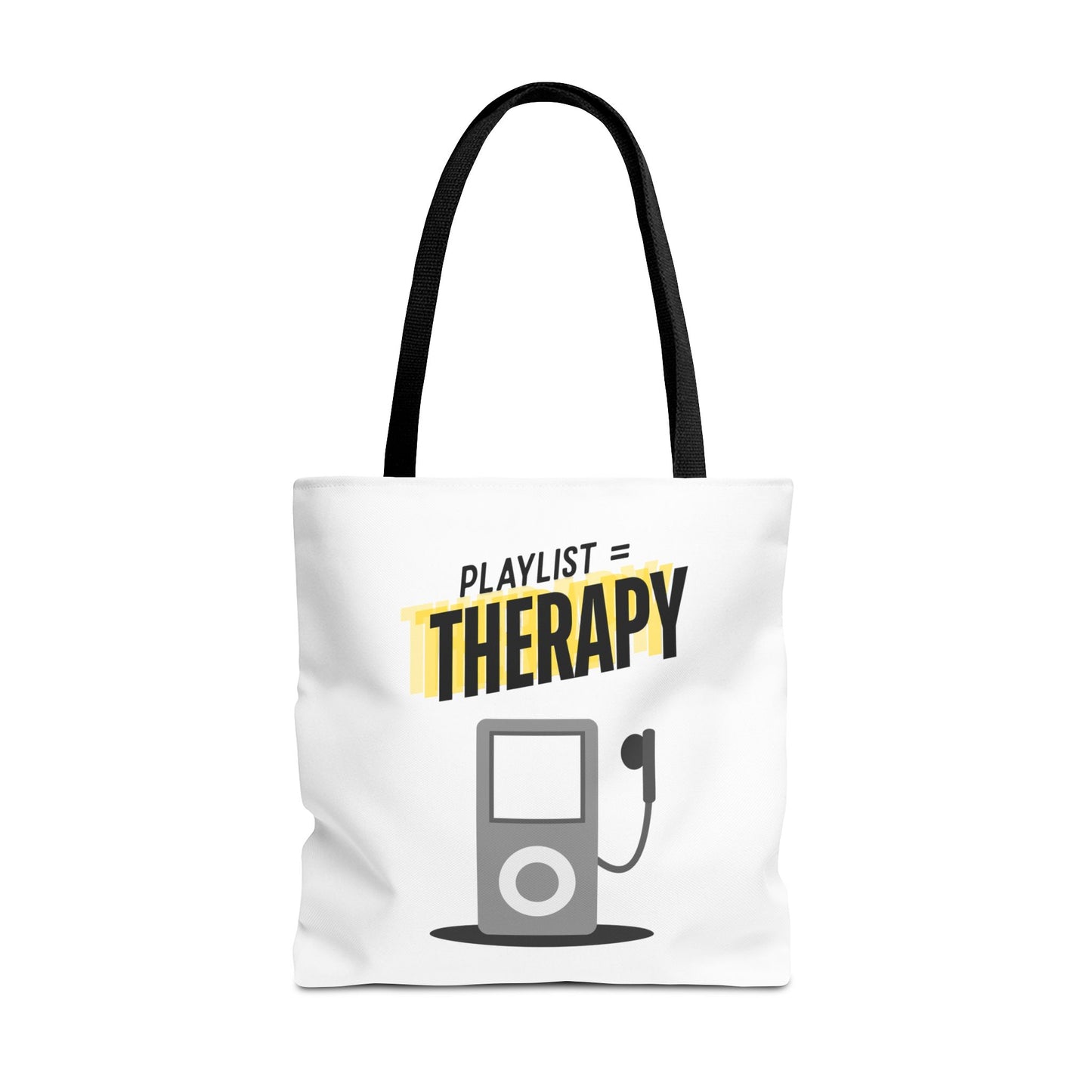 Playlist = Therapy Tote Bag – Nostalgic Music Tote, Cute Tote, Gift for Fangirls, Fan Merchandise, Artsy Bag, AOP Design - Mixtape Hearts