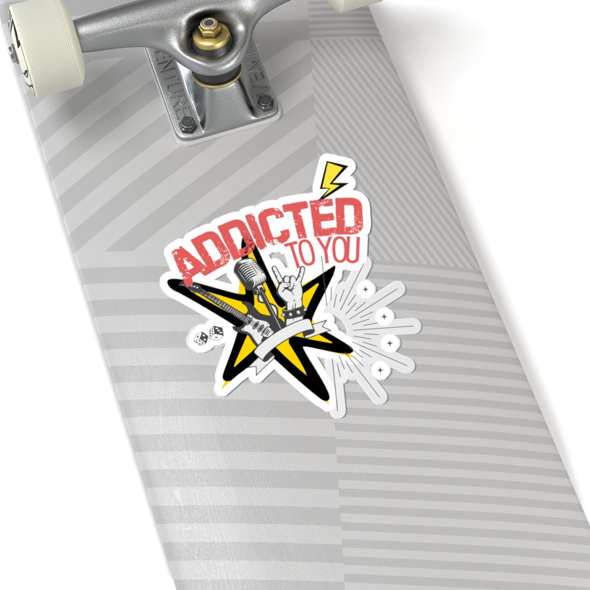"Addicted to You" Pop Punk Kiss-Cut Sticker - Nostalgic Vibes for Fun Decor, Perfect for Kids, Teens, and Parents, Great for Birthdays, Parties, or School! - Mixtape Hearts