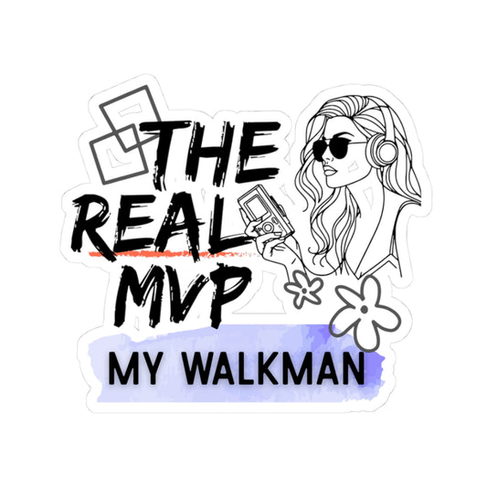 The Real MVP: My Walkman – Retro 90s Music Sticker, Retro Music Stickers, Laptop Decor, Gift for Music Lovers, Trendy Stickers, Fun Gift Ideas - Mixtape Hearts