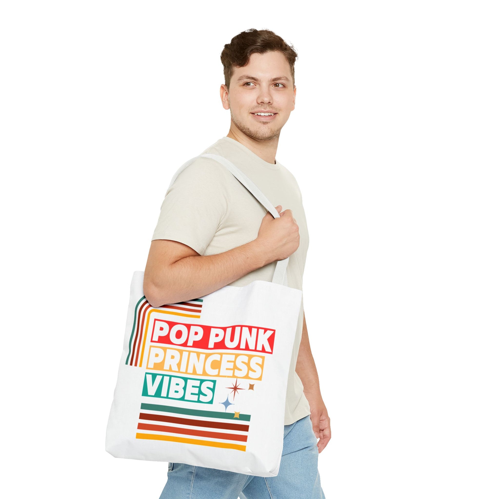 Pop Punk Princess Vibes – Loud & Cute Tote Bag– Emotional Era Tote Bag - AOP, Fun and Stylish, Perfect for Music Lovers, Gift for Friends, Everyday Use, Beach Bag, Eco-Friendly - Mixtape Hearts