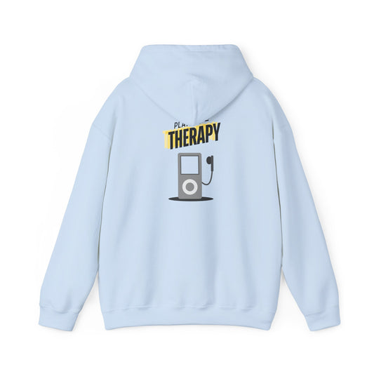 Playlist = Therapy – Cozy Hoodie – Cozy Throwback Hoodie – Cozy Retro Hoodie – Stylish Streetwear, Cozy Layering Piece, Unique Graphic Hoodie - Mixtape Hearts