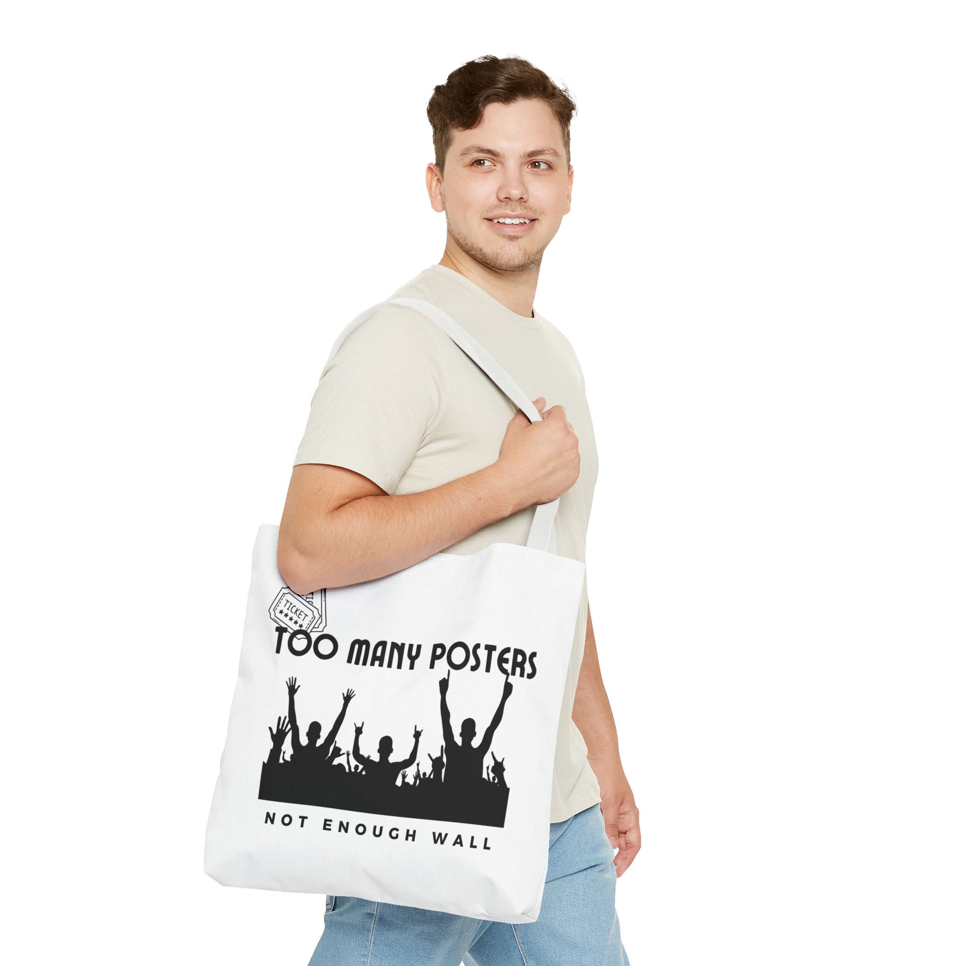 Too Many Posters, Not Enough Wall – Fangirl Era Tote Bag - AOP, Fun and Stylish, Perfect for Music Lovers, Gift for Friends, Everyday Use, Beach Bag, Eco-Friendly - Mixtape Hearts