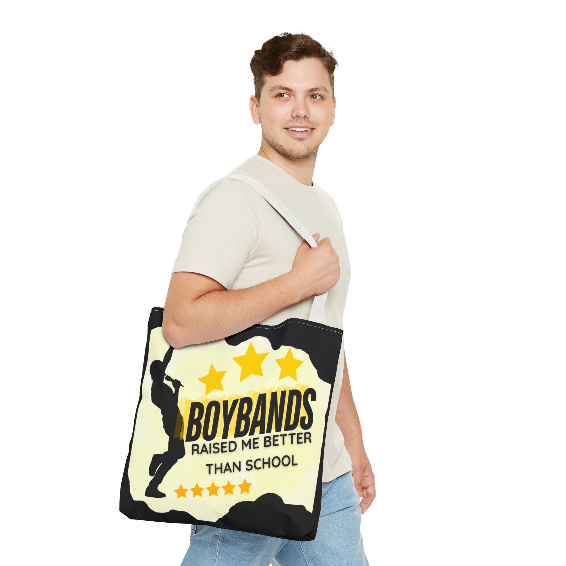 Boybands Raised Me Better Than School – Retro Music Tote – Pop Music Tote Bag – Nostalgic Music Tote - Mixtape Hearts