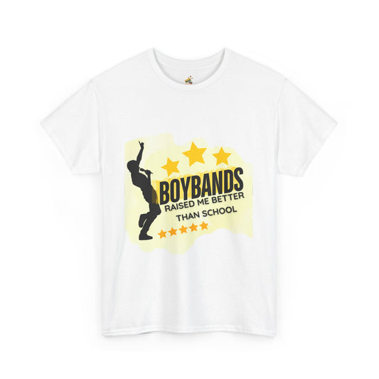 Boybands Raised Me Better Than School – Retro Fan Tee – Retro Pop Music Tee, Casual Tee, Graphic T-Shirt, Gift for Fans, Summer Wear, Everyday Comfort - Mixtape Hearts