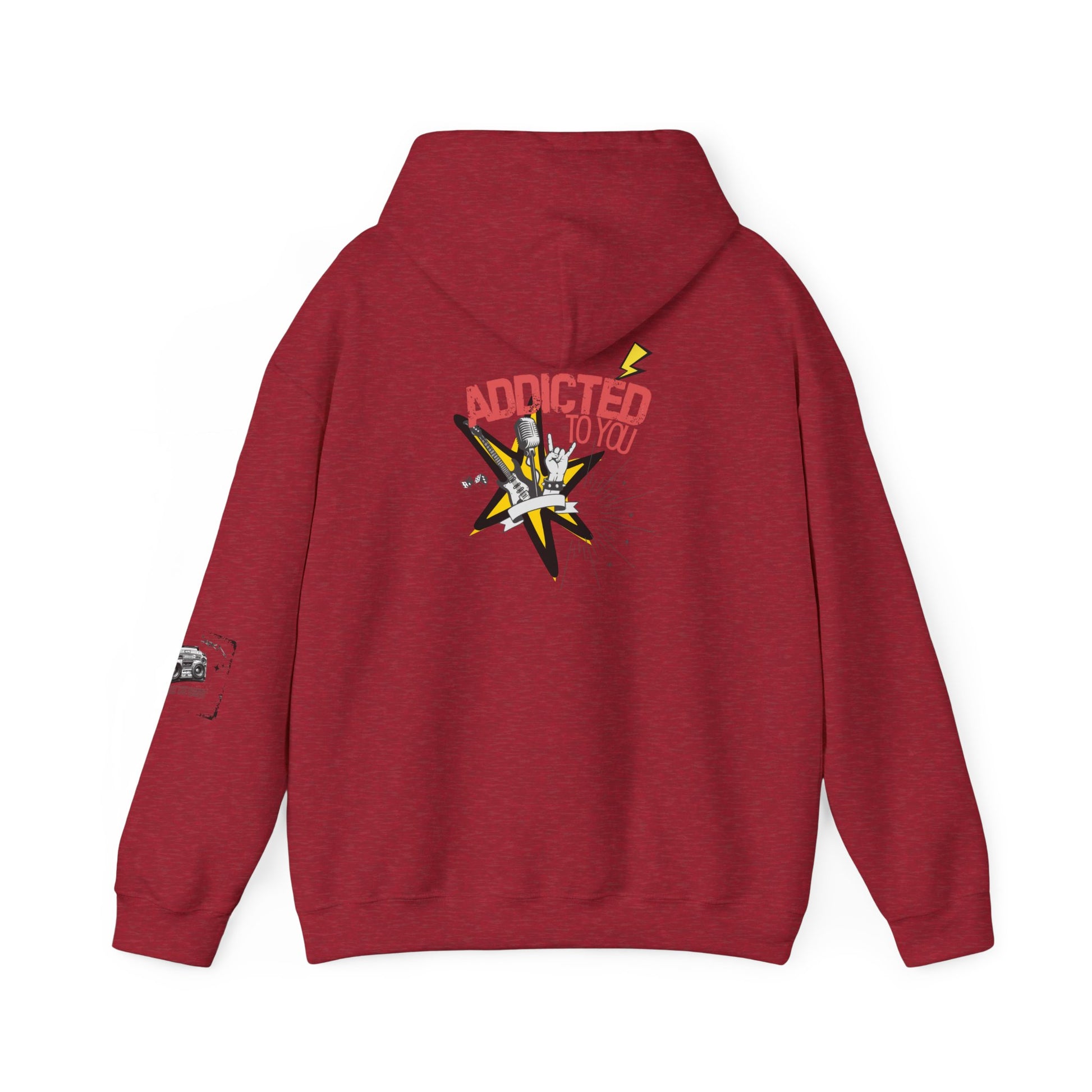 "Addicted to You" – Hoodie for the Lovesick & Lyrical - Addicted to You, Cute Gift for Her, Stylish Streetwear, Cozy Layering Piece, Unique Graphic Hoodie - Mixtape Hearts