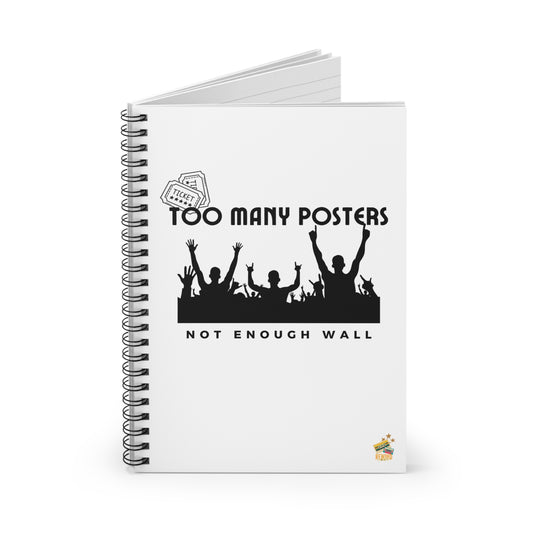 Copy of Too Many Posters, Not Enough Wall – Fangirl Journal – Retro Vibes Notebook - Vintage Music Lover, Journal, Notepad, Gift for Students, Cute Office Supplies, Retro Design - Mixtape Hearts
