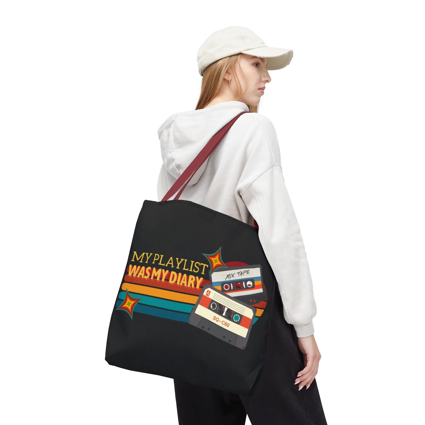 My Playlist Was My Diary – Emotional Era Tote Bag– Retro Music Tote – Pop Music Tote Bag – Nostalgic Music Tote