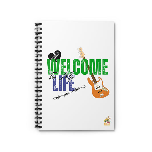 “Welcome to My Life” – A Pop Punk Journal of Chaos - Sturdy Journal for Musicians, Sketching, Inspired Thoughts, Gift for Creatives, Music - Mixtape Hearts