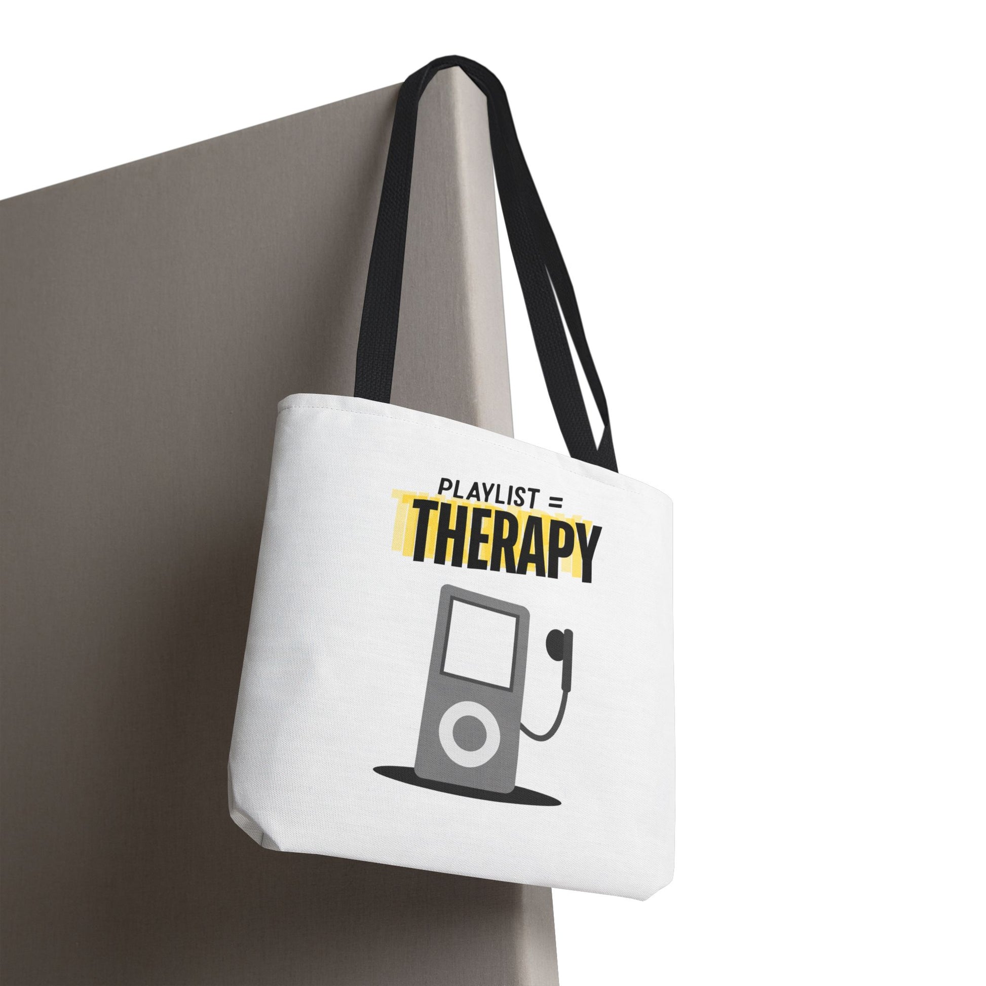 Playlist = Therapy Tote Bag – Nostalgic Music Tote, Cute Tote, Gift for Fangirls, Fan Merchandise, Artsy Bag, AOP Design - Mixtape Hearts