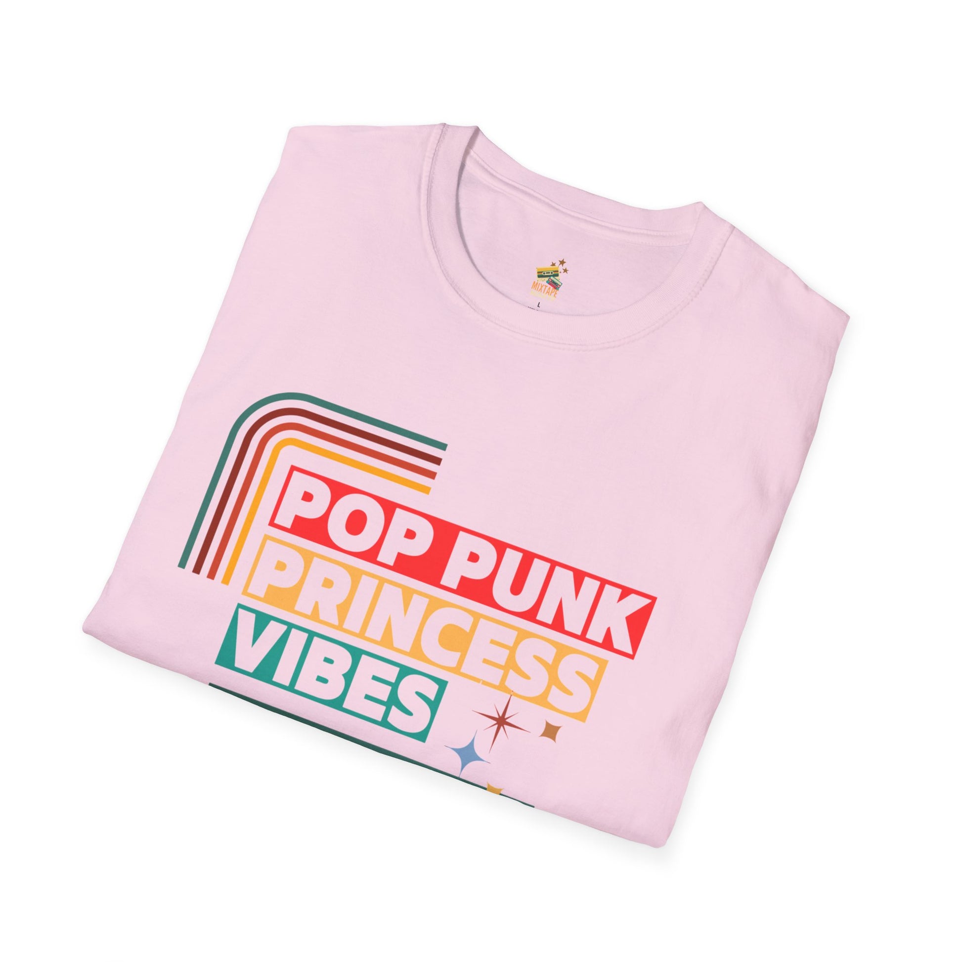 Pop Punk Princess Vibes – Graphic Tee for Alt Girls– Emotional Nostalgia T-Shirt – 90s Nostalgia Unisex Tee| Gift for Walkman Fans, Vintage Style Tee, Casual Wear, Concert Outfit, Unisex Apparel - Mixtape Hearts