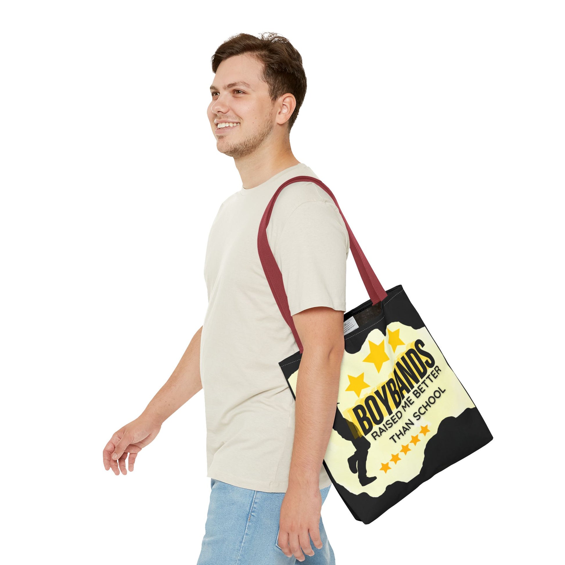 Boybands Raised Me Better Than School – Retro Music Tote – Pop Music Tote Bag – Nostalgic Music Tote - Mixtape Hearts