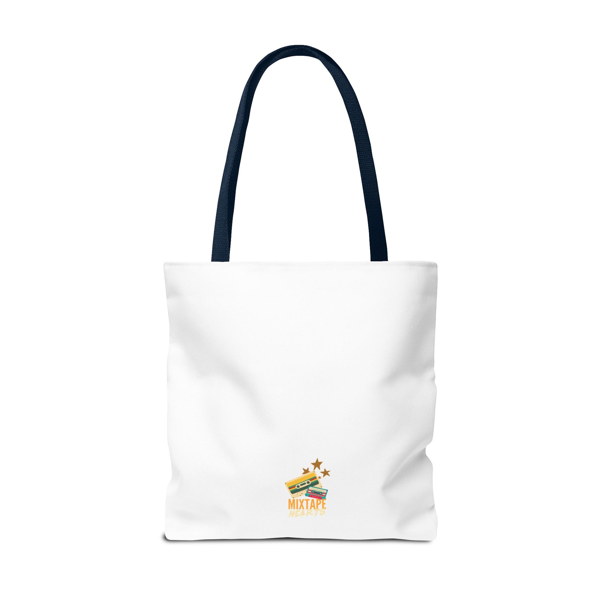 Raised on Boybands & Burnt CDs Tote Bag – Nostalgic Music Tote, Cute Tote, Gift for Fangirls, Fan Merchandise, Artsy Bag, AOP Design - Mixtape Hearts