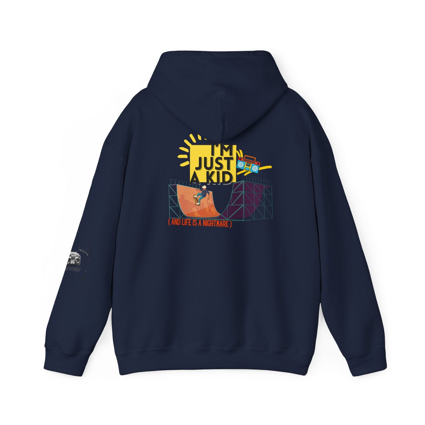 "I’m Just a Kid" Oversized Pop Punk Hoodie - Unisex Heavy Blend™ | Fun Graphic Sweatshirt, Youth Streetwear, Gifts for Boys & Girls, Birthday, Everyday Wear - Mixtape Hearts