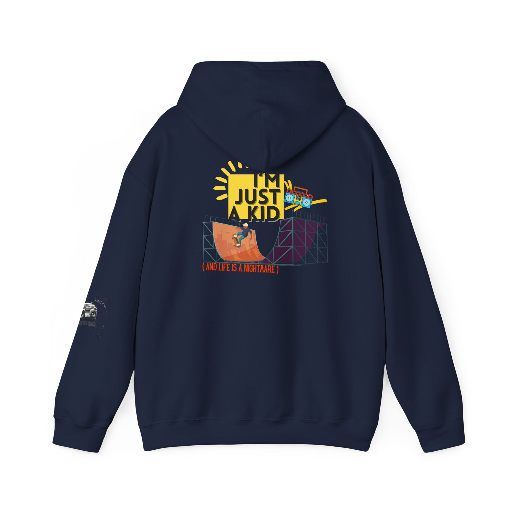 "I’m Just a Kid" Oversized Pop Punk Hoodie - Unisex Heavy Blend™ | Fun Graphic Sweatshirt, Youth Streetwear, Gifts for Boys & Girls, Birthday, Everyday Wear - Mixtape Hearts