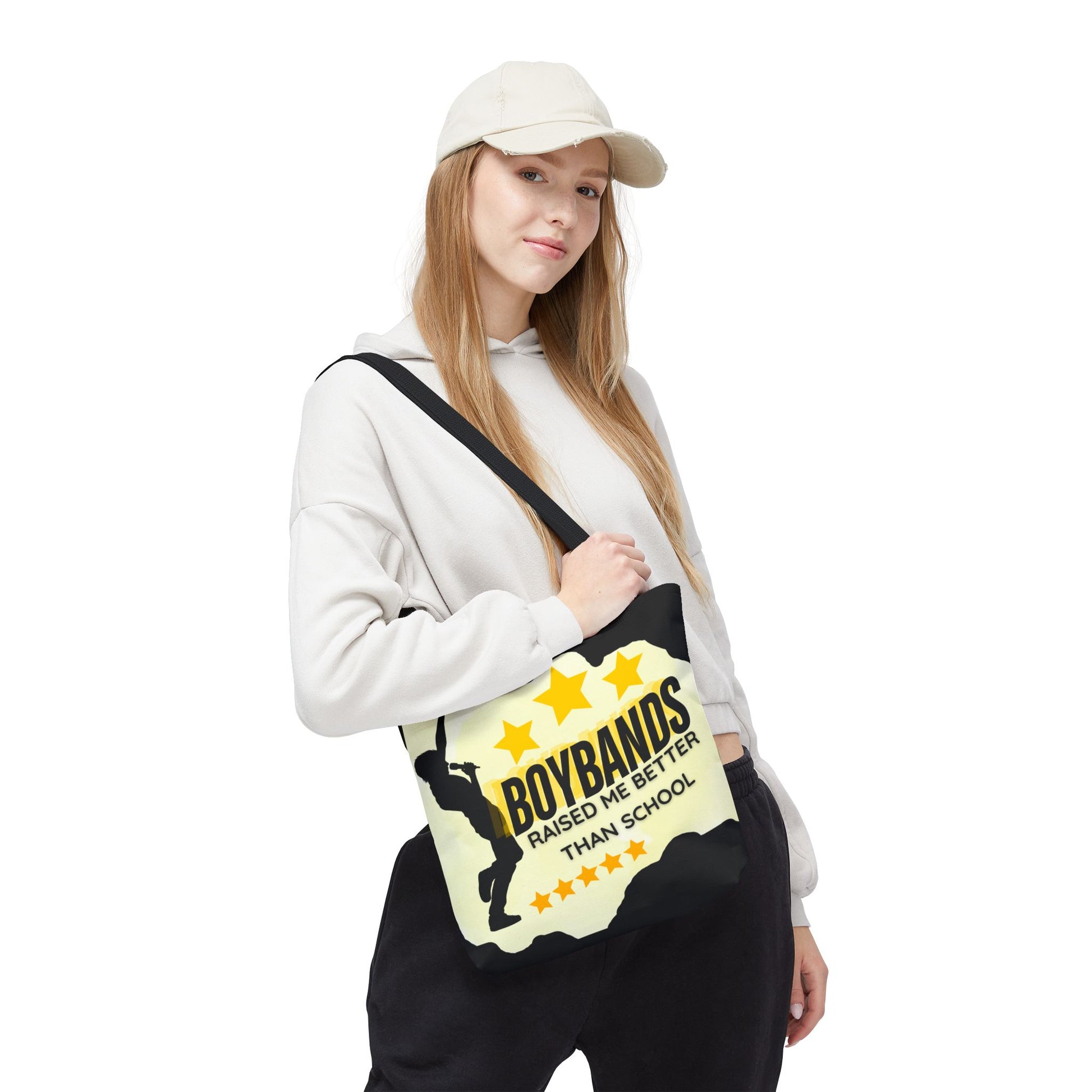 Boybands Raised Me Better Than School – Retro Music Tote – Pop Music Tote Bag – Nostalgic Music Tote - Mixtape Hearts