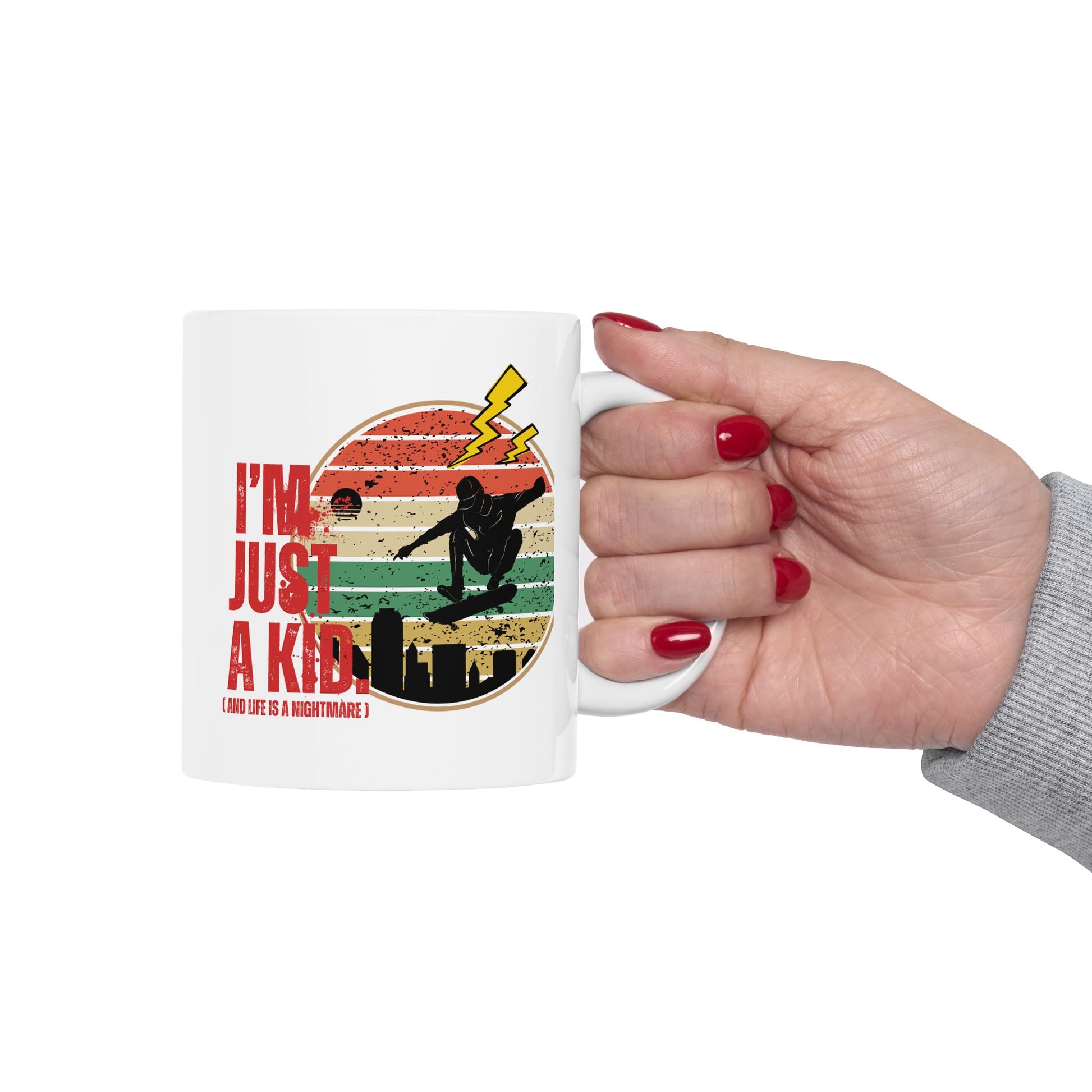 I’m Just a Kid Mug – 2000s Emo Pop Punk Coffee Cup Inspired by Simple Plan - Mixtape Hearts