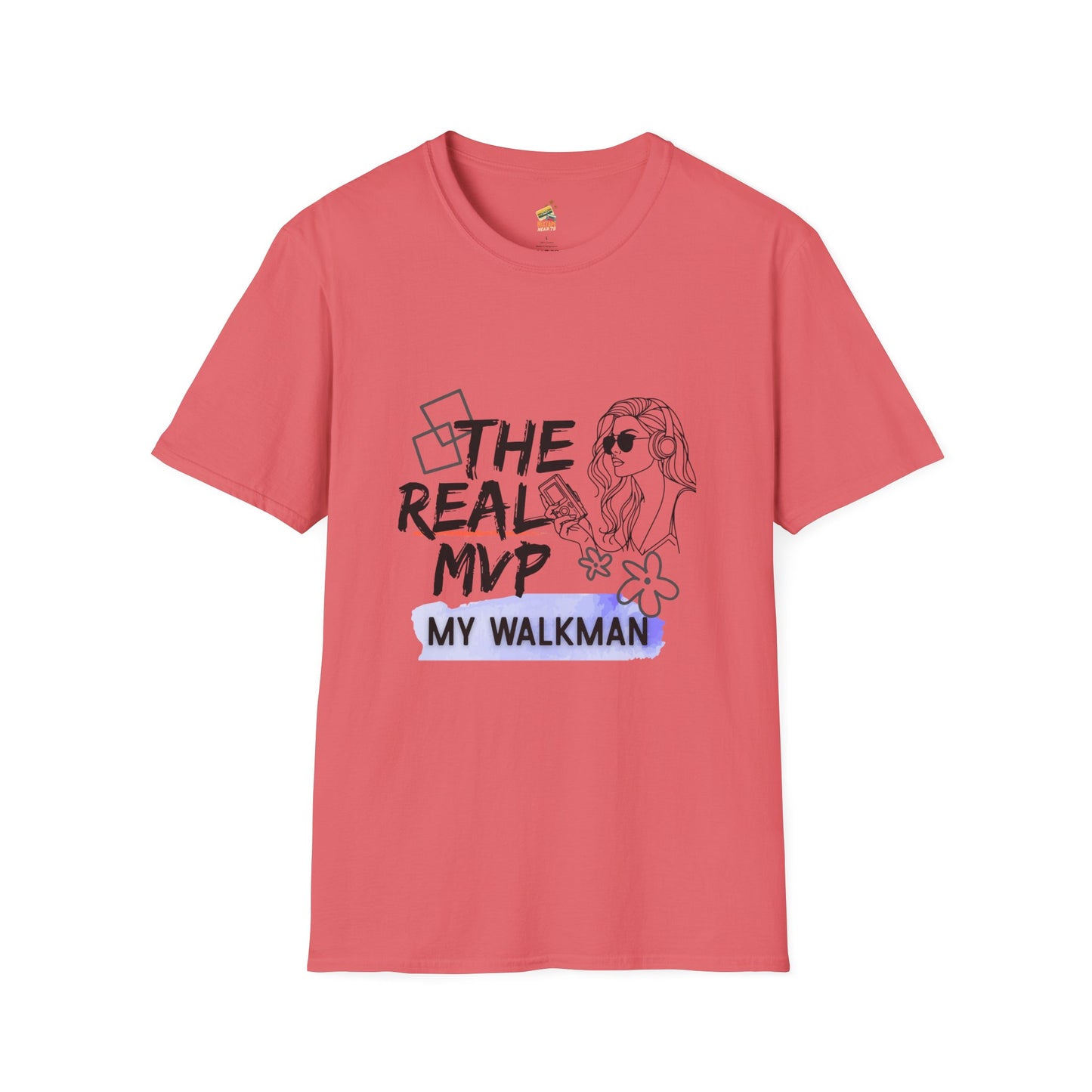 The Real MVP: My Walkman – 90s Nostalgia Unisex Tee| Gift for Walkman Fans, Vintage Style Tee, Casual Wear, Concert Outfit, Unisex Apparel - Mixtape Hearts
