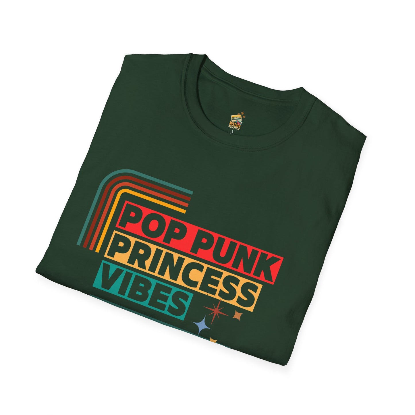 Pop Punk Princess Vibes – Graphic Tee for Alt Girls– Emotional Nostalgia T-Shirt – 90s Nostalgia Unisex Tee| Gift for Walkman Fans, Vintage Style Tee, Casual Wear, Concert Outfit, Unisex Apparel - Mixtape Hearts