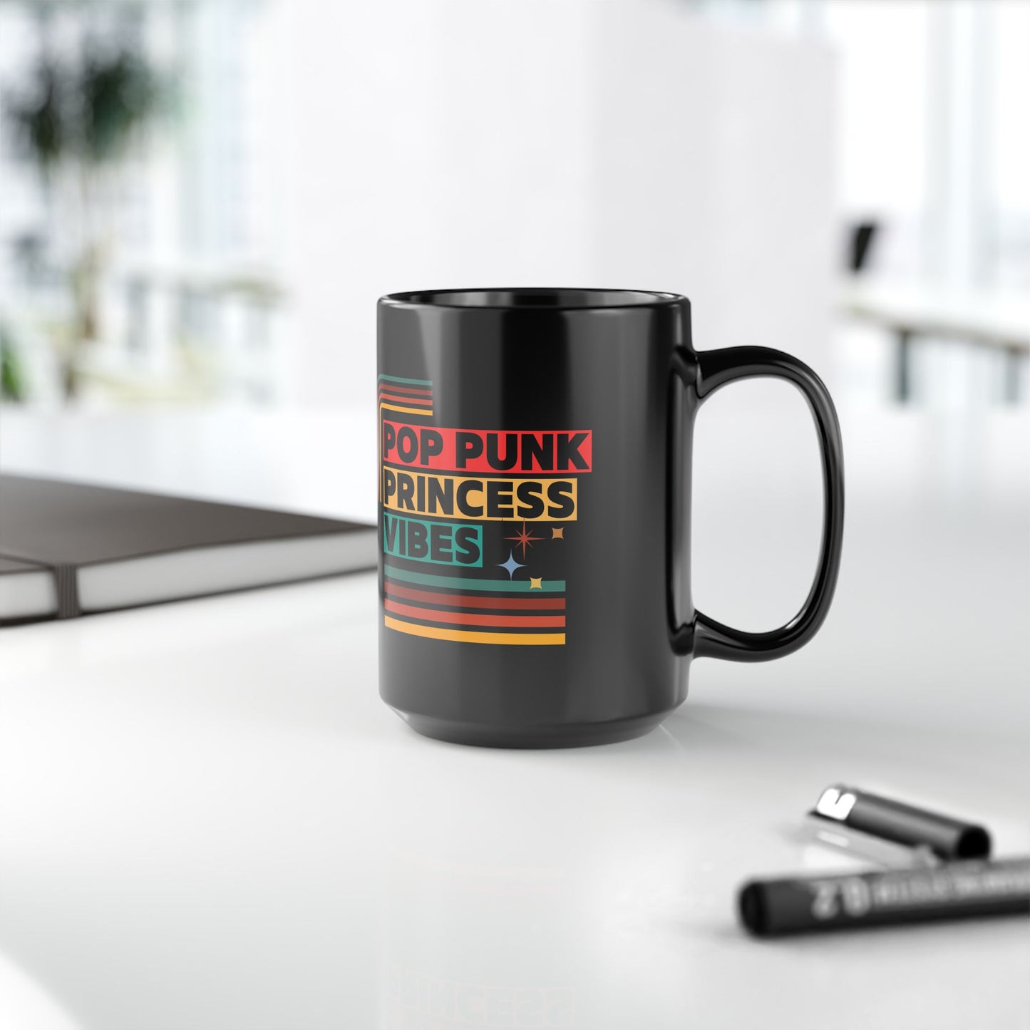 Pop Punk Princess Vibes – Y2K Scene Girl Mug– Retro Music Lover Mug- Perfect Gift for Music Lovers, Coffee Enthusiasts, Rock Music Fans, Birthday, Valentine's Day, Home Office Decor - Mixtape Hearts