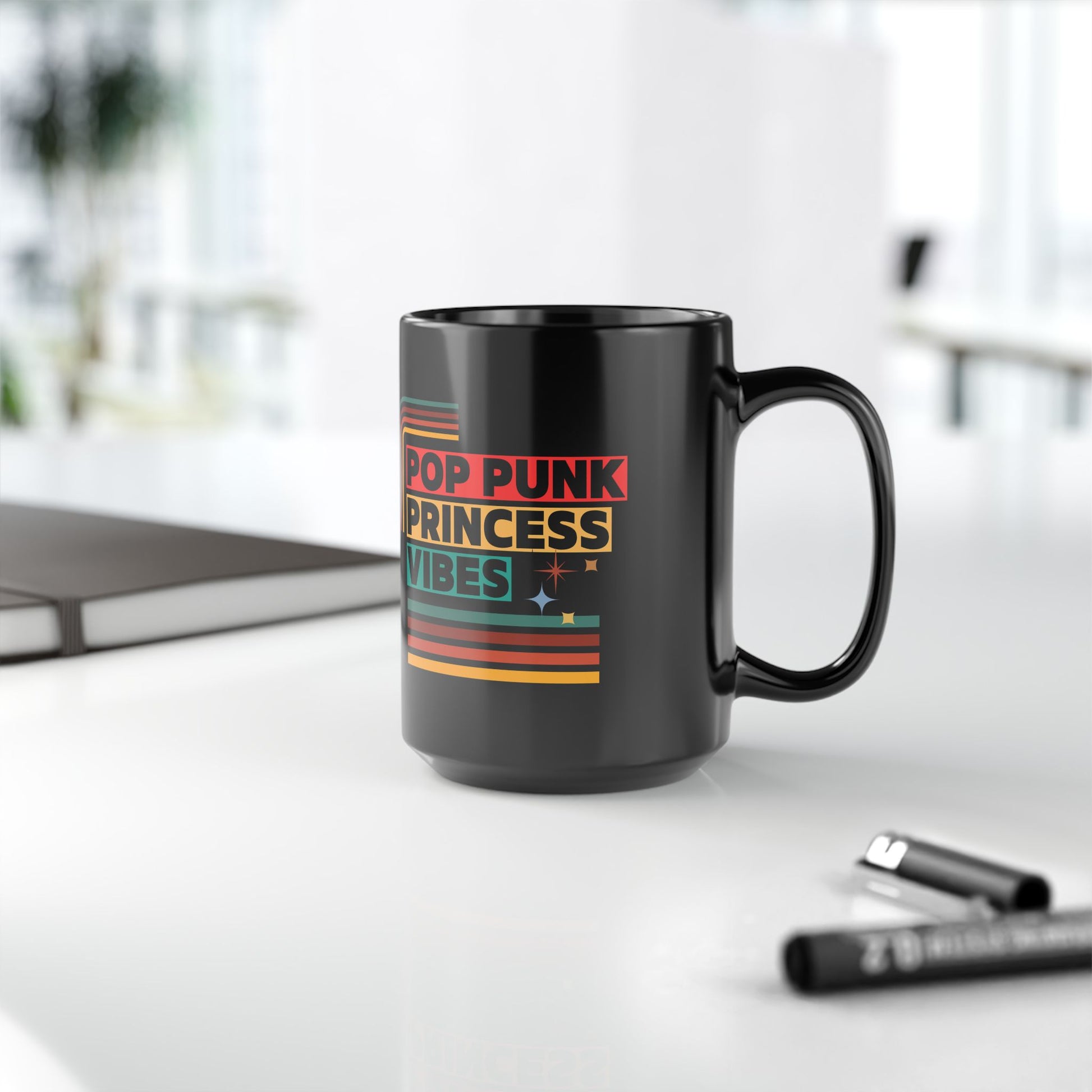 Pop Punk Princess Vibes – Y2K Scene Girl Mug– Retro Music Lover Mug- Perfect Gift for Music Lovers, Coffee Enthusiasts, Rock Music Fans, Birthday, Valentine's Day, Home Office Decor - Mixtape Hearts