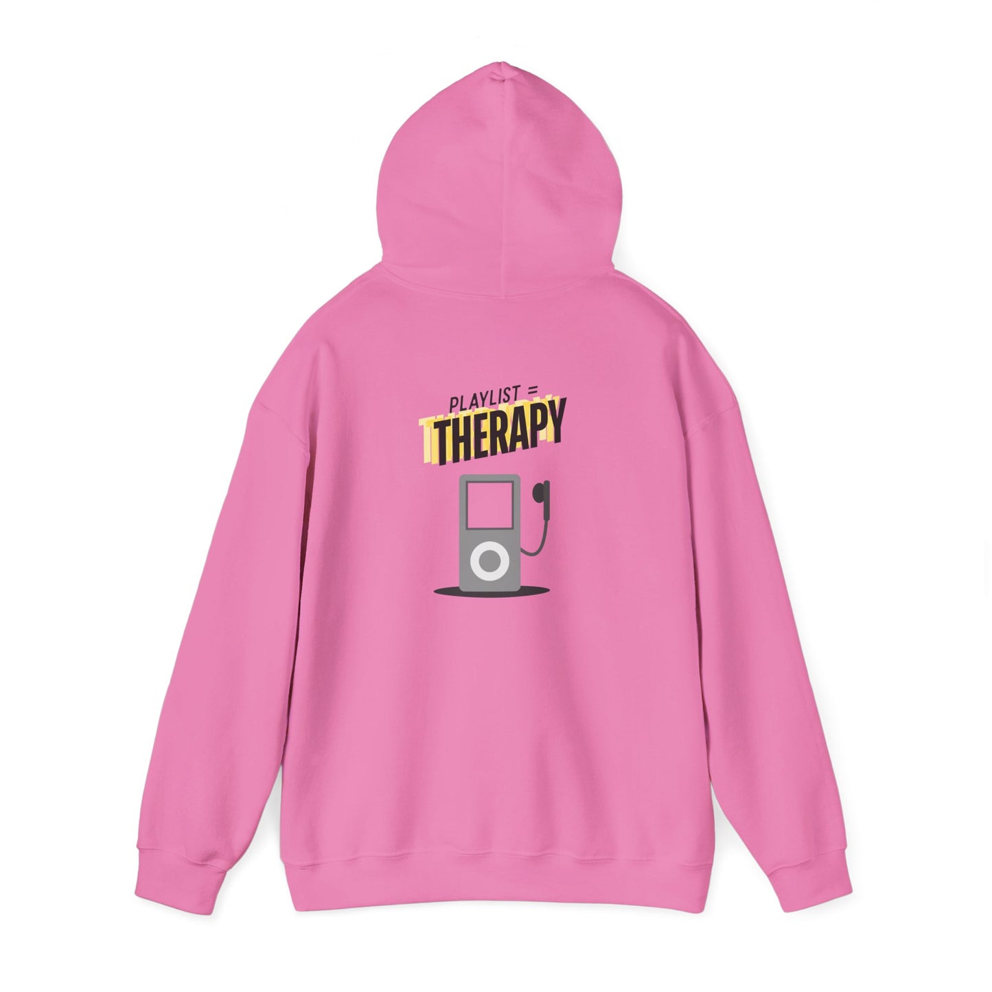 Playlist = Therapy – Cozy Hoodie – Cozy Throwback Hoodie – Cozy Retro Hoodie – Stylish Streetwear, Cozy Layering Piece, Unique Graphic Hoodie - Mixtape Hearts