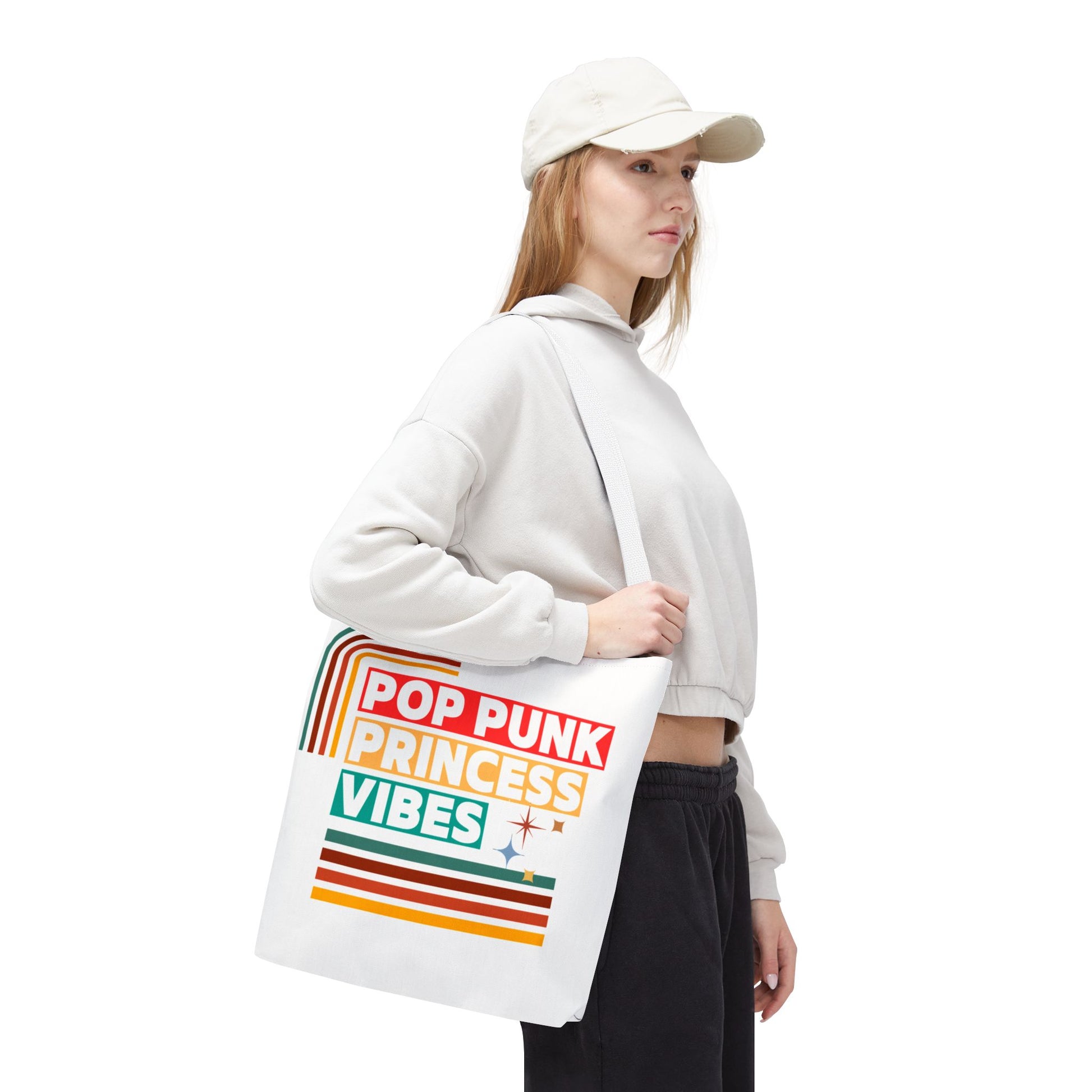 Pop Punk Princess Vibes – Loud & Cute Tote Bag– Emotional Era Tote Bag - AOP, Fun and Stylish, Perfect for Music Lovers, Gift for Friends, Everyday Use, Beach Bag, Eco-Friendly - Mixtape Hearts