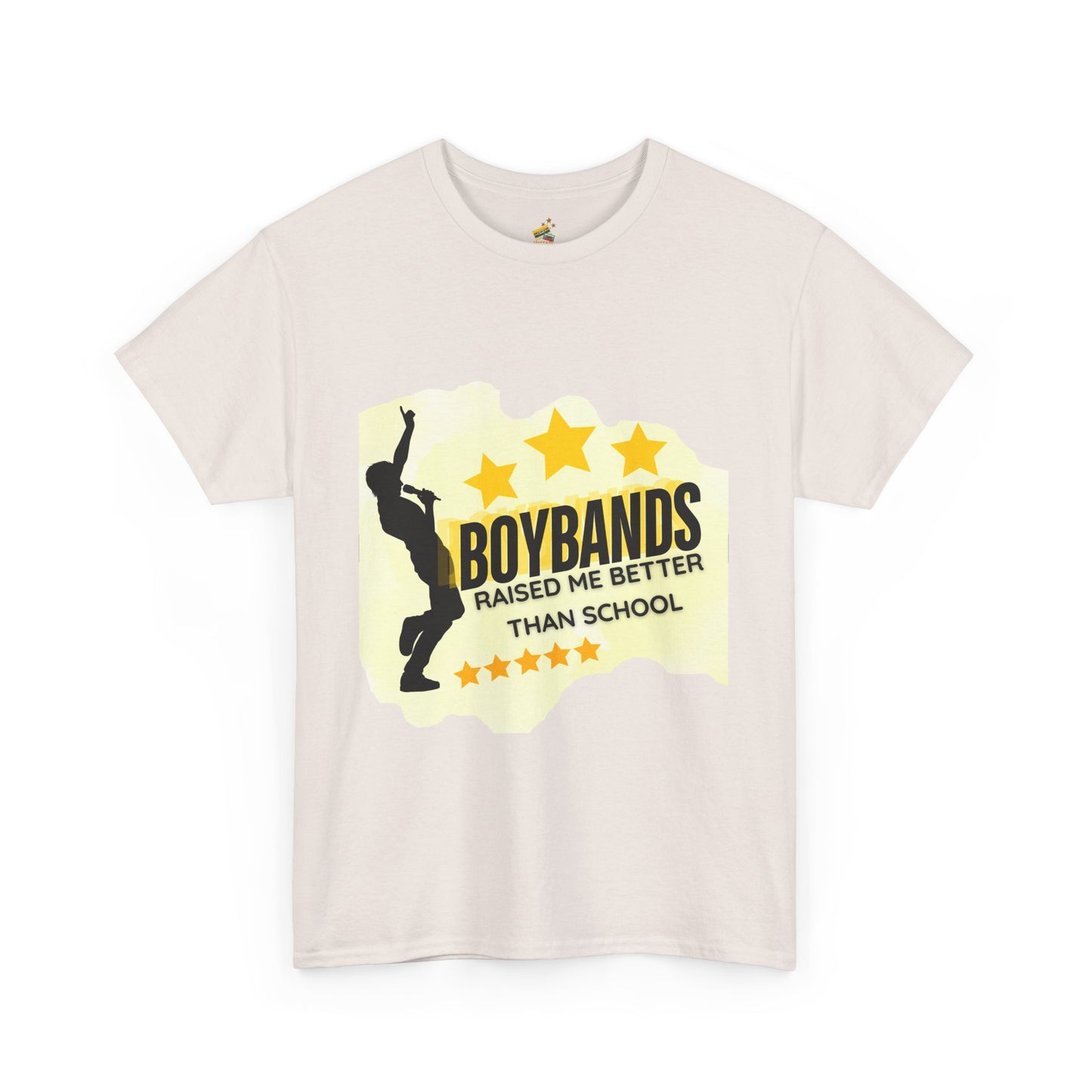 Boybands Raised Me Better Than School – Retro Fan Tee – Retro Pop Music Tee, Casual Tee, Graphic T-Shirt, Gift for Fans, Summer Wear, Everyday Comfort - Mixtape Hearts