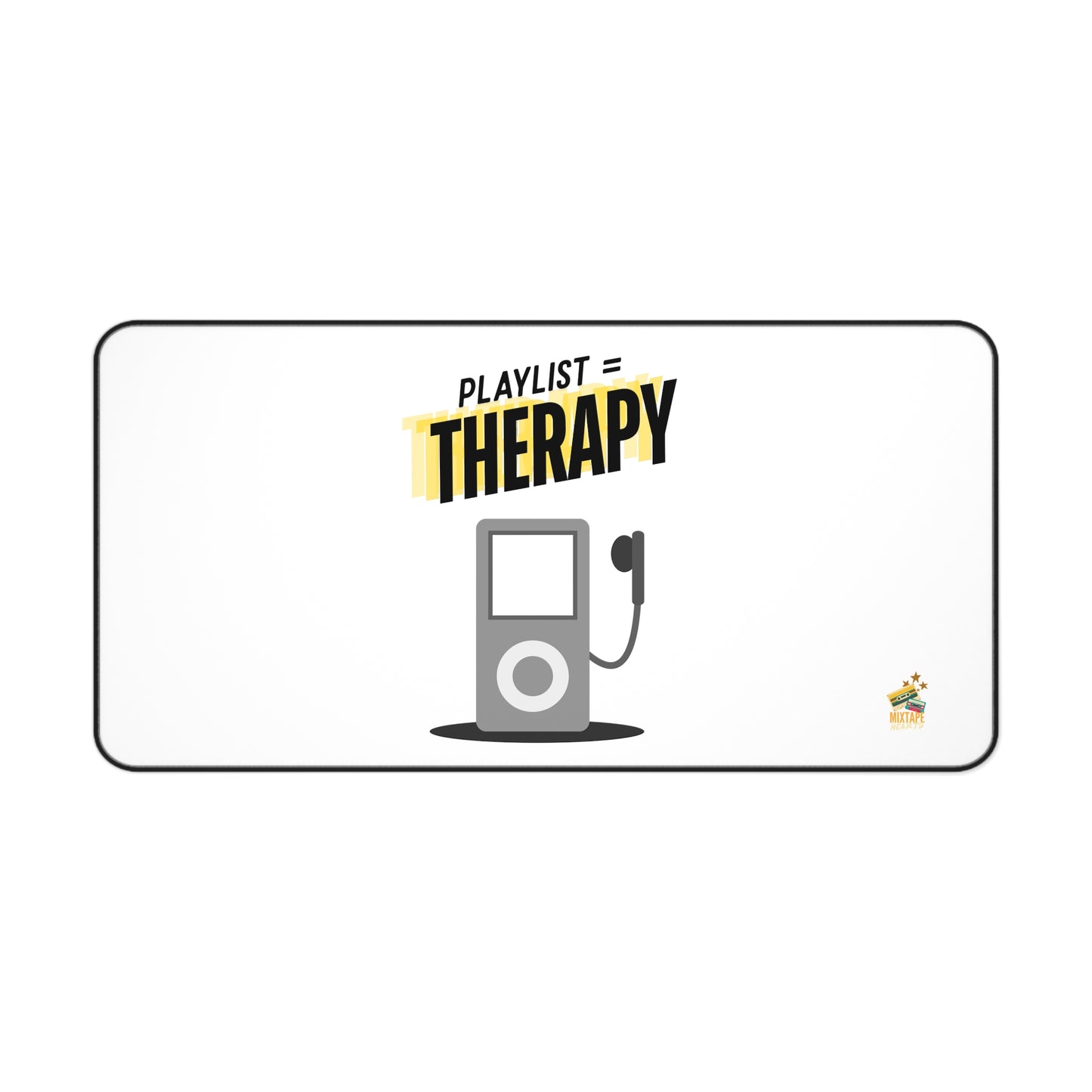 Playlist = Therapy – Desk Mat – Retro Vibes Desk Mat – Pop Music Desk Mat - Perfect for Home Office, Gamer Setup, School, Gift for Fans, Music Lovers, Birthday