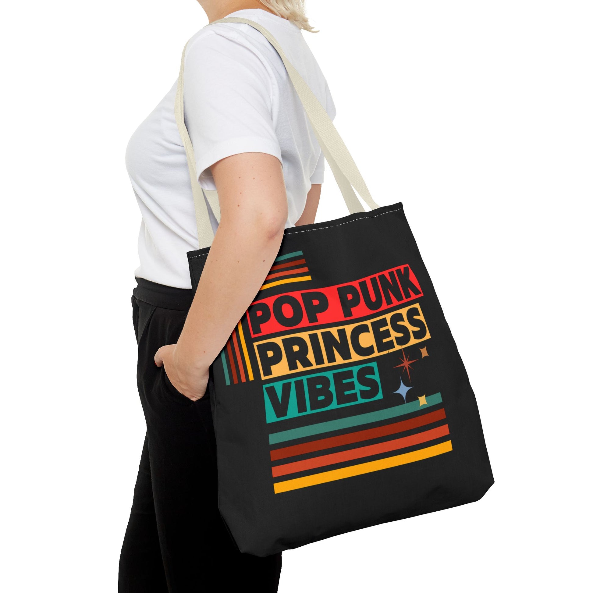 Pop Punk Princess Vibes – Loud & Cute Tote Bag – Emotional Era Tote Bag– Retro Music Tote – Pop Music Tote Bag – Nostalgic Music Tote - Mixtape Hearts