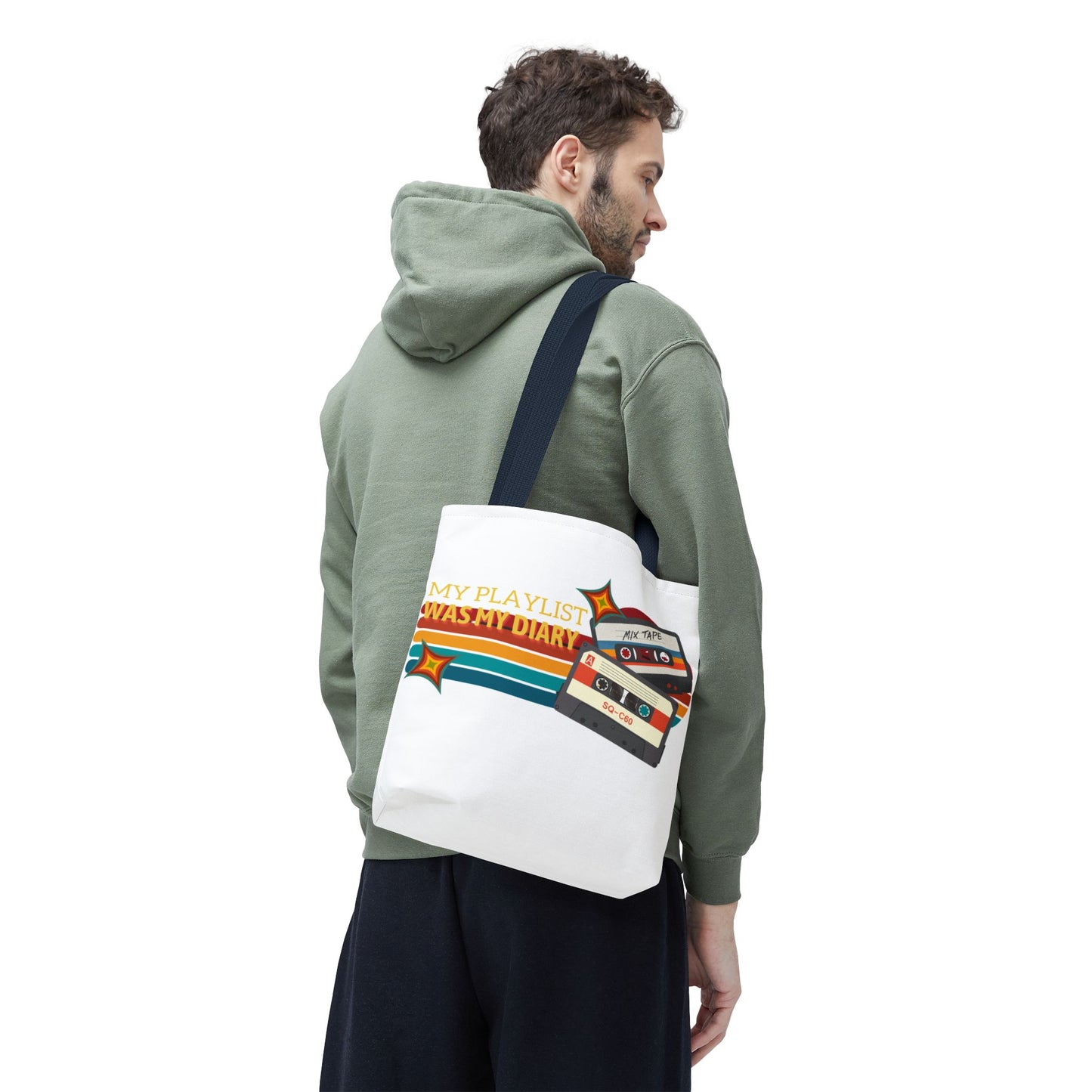 My Playlist Was My Diary – Emotional Era Tote Bag - AOP, Fun and Stylish, Perfect for Music Lovers, Gift for Friends, Everyday Use, Beach Bag, Eco-Friendly - Mixtape Hearts