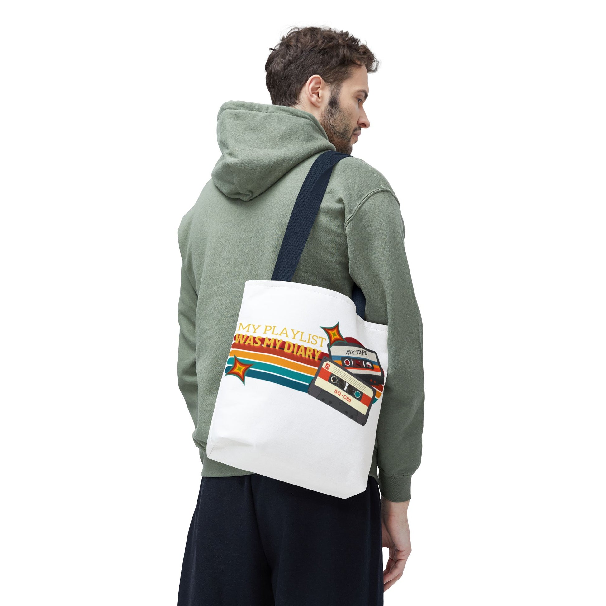 My Playlist Was My Diary – Emotional Era Tote Bag - AOP, Fun and Stylish, Perfect for Music Lovers, Gift for Friends, Everyday Use, Beach Bag, Eco-Friendly - Mixtape Hearts