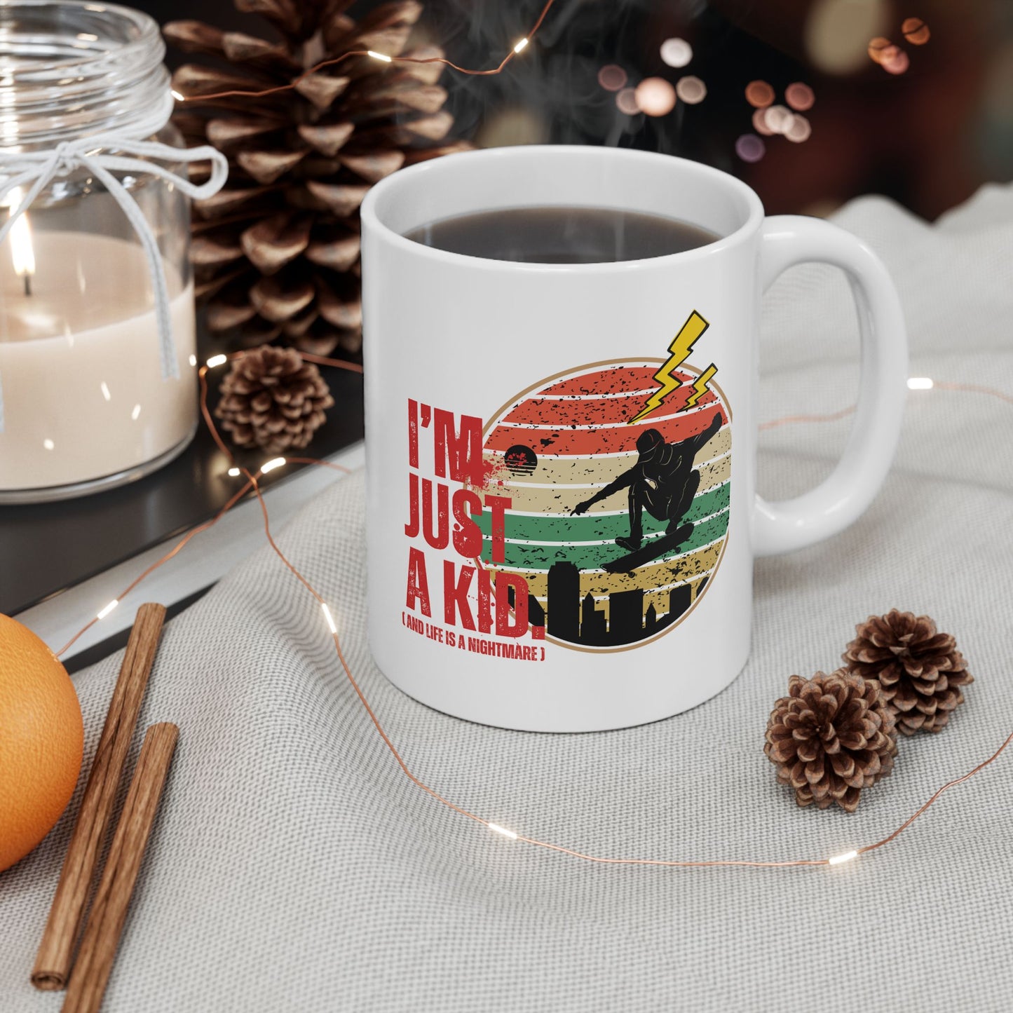 I’m Just a Kid Mug – 2000s Emo Pop Punk Coffee Cup Inspired by Simple Plan - Mixtape Hearts
