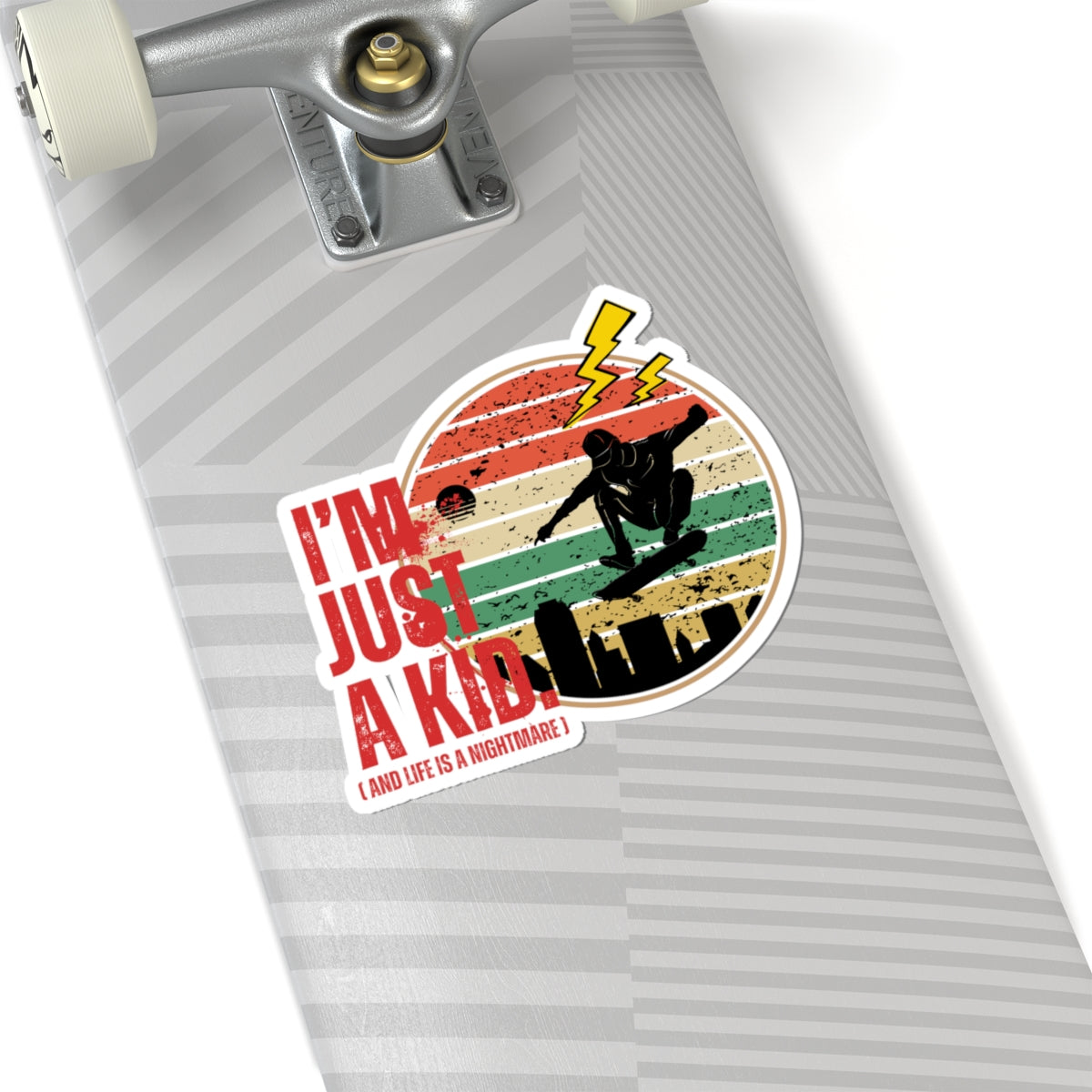 "I’m Just a Kid" Pop Punk Kiss-Cut Sticker - Nostalgic Vibes for Fun Decor, Perfect for Kids, Teens, and Parents, Great for Birthdays, Parties, or School! - Mixtape Hearts