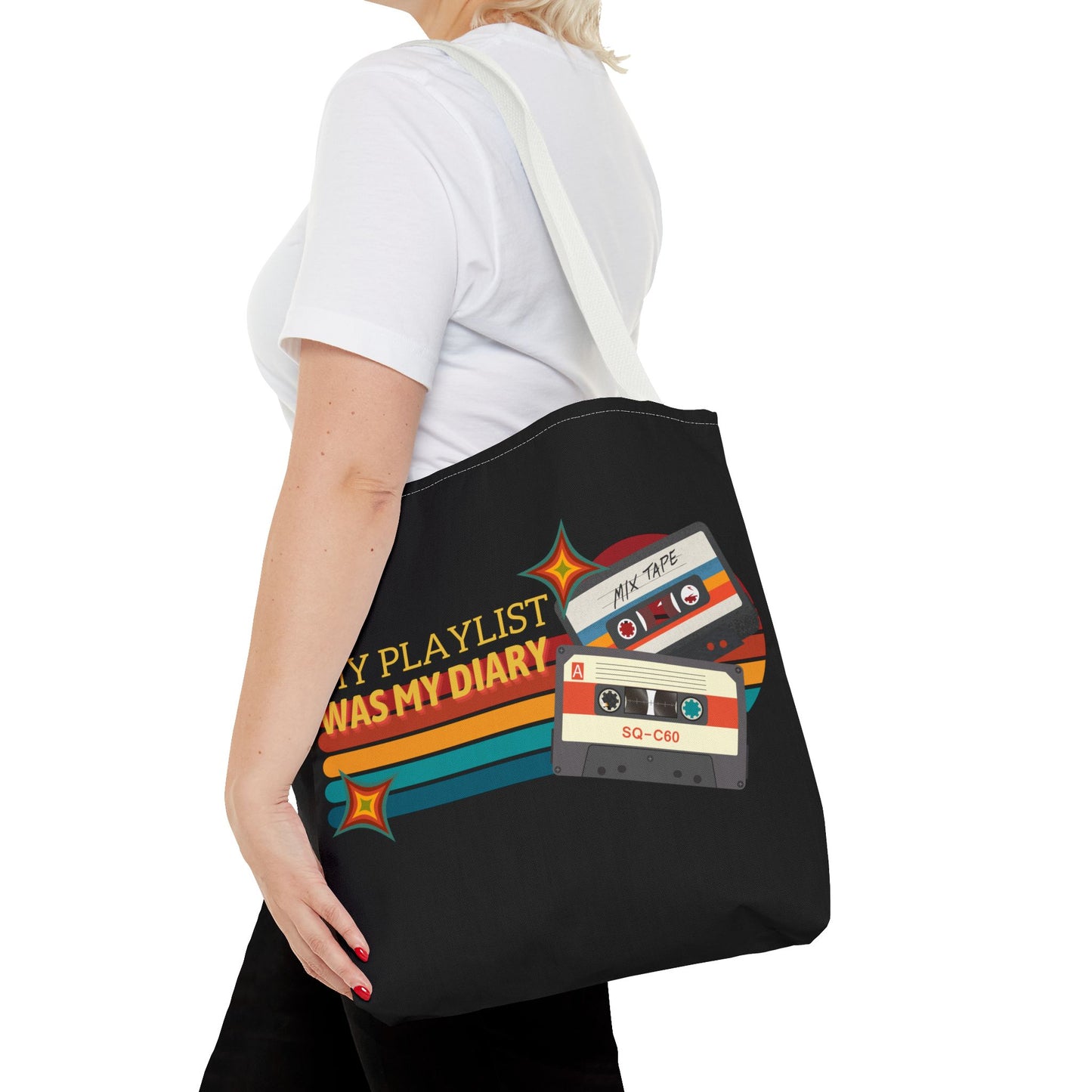 My Playlist Was My Diary – Emotional Era Tote Bag– Retro Music Tote – Pop Music Tote Bag – Nostalgic Music Tote