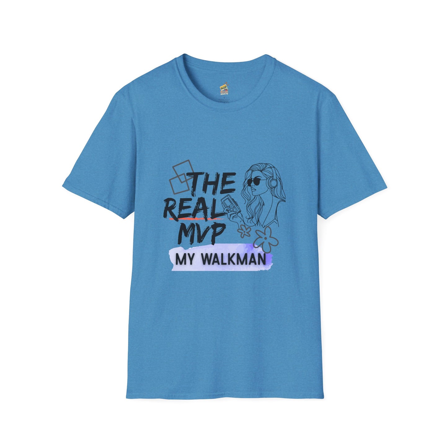The Real MVP: My Walkman – 90s Nostalgia Unisex Tee| Gift for Walkman Fans, Vintage Style Tee, Casual Wear, Concert Outfit, Unisex Apparel - Mixtape Hearts