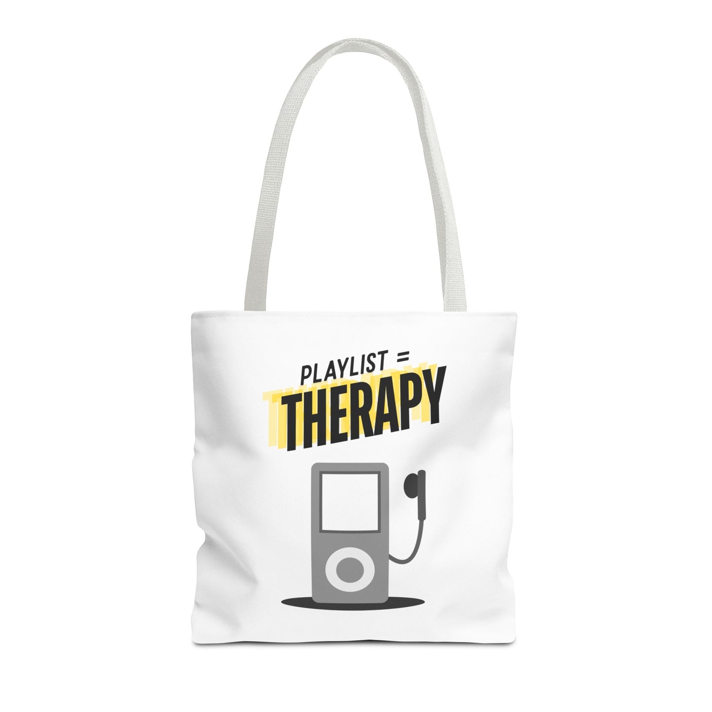 Playlist = Therapy Tote Bag – Nostalgic Music Tote, Cute Tote, Gift for Fangirls, Fan Merchandise, Artsy Bag, AOP Design - Mixtape Hearts