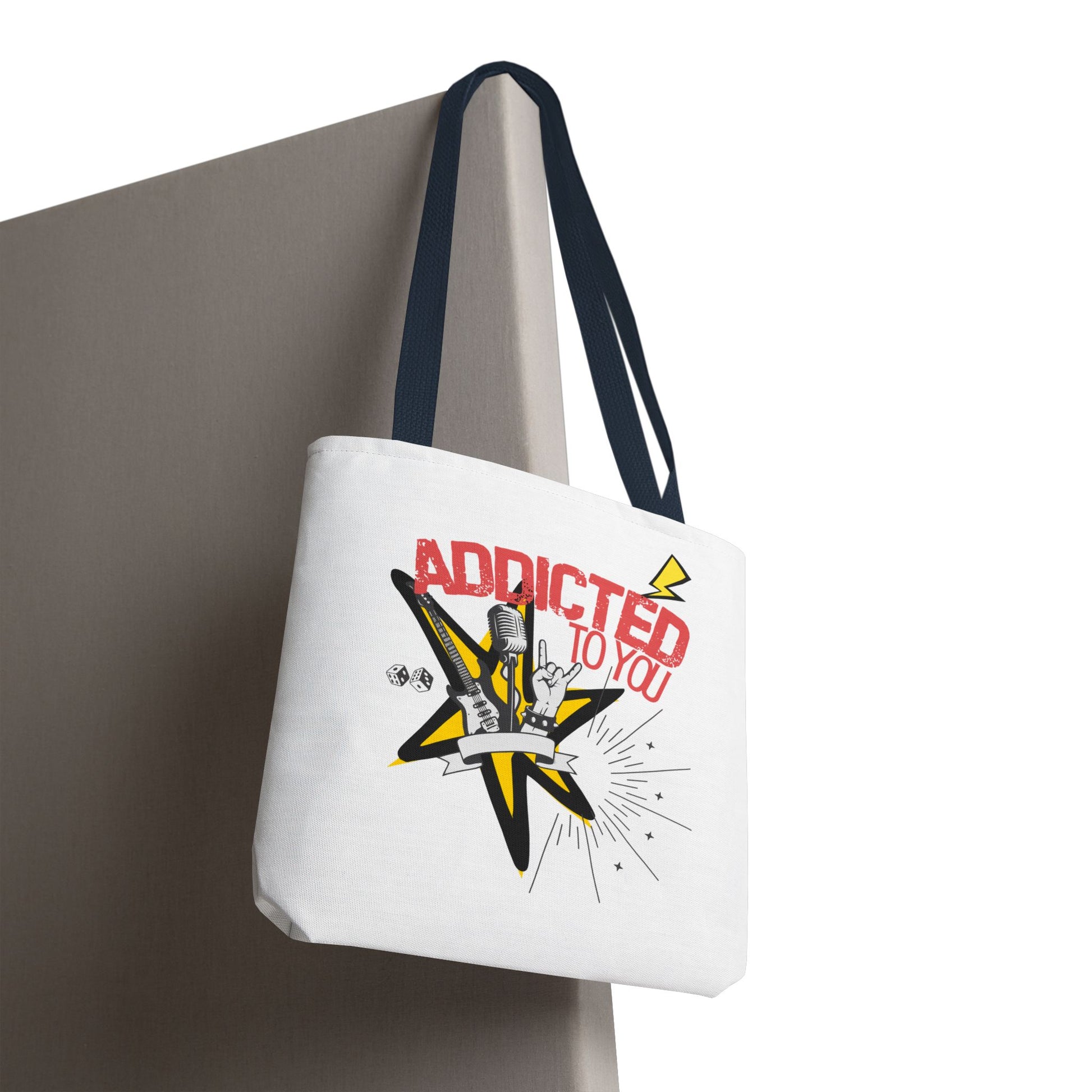 "Addicted to You" – Emotional Baggage Carry-All Tote | Pop Art Style, Gift for Music Lovers, Stylish Canvas Bag for Shopping, Fun Everyday Use, Unique [...] - Mixtape Hearts